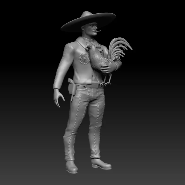 Mexican Charro Cockerel 3D print model_0