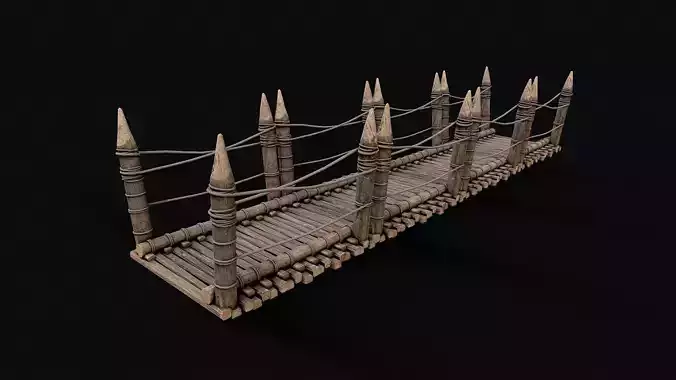Modular Viking Bridge 1 Low-poly 3D model