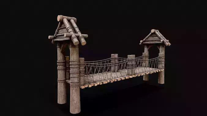 Modular Viking Bridge 2 Low-poly 3D model
