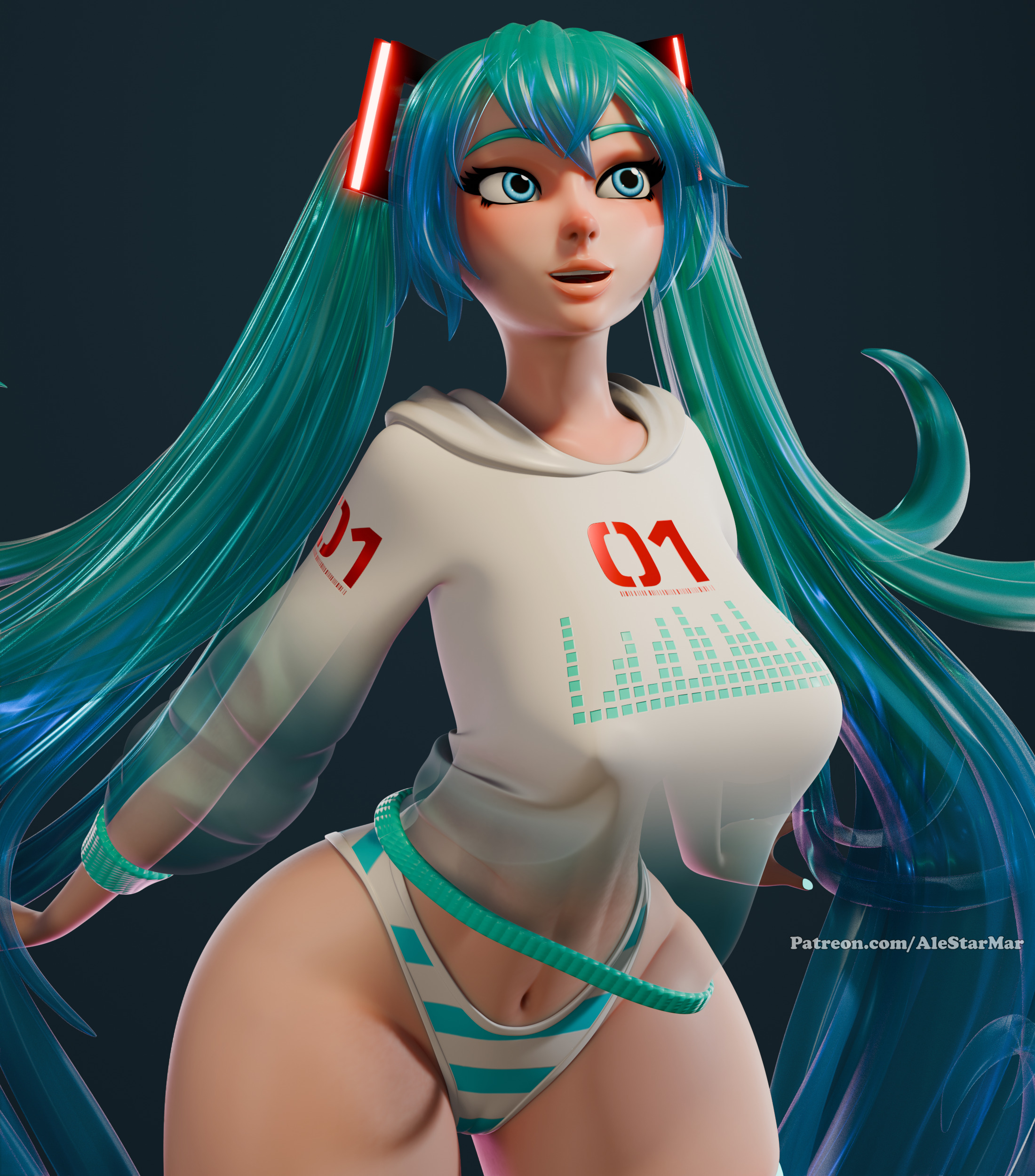 Hatsune Miku - Blender File  3D model_3