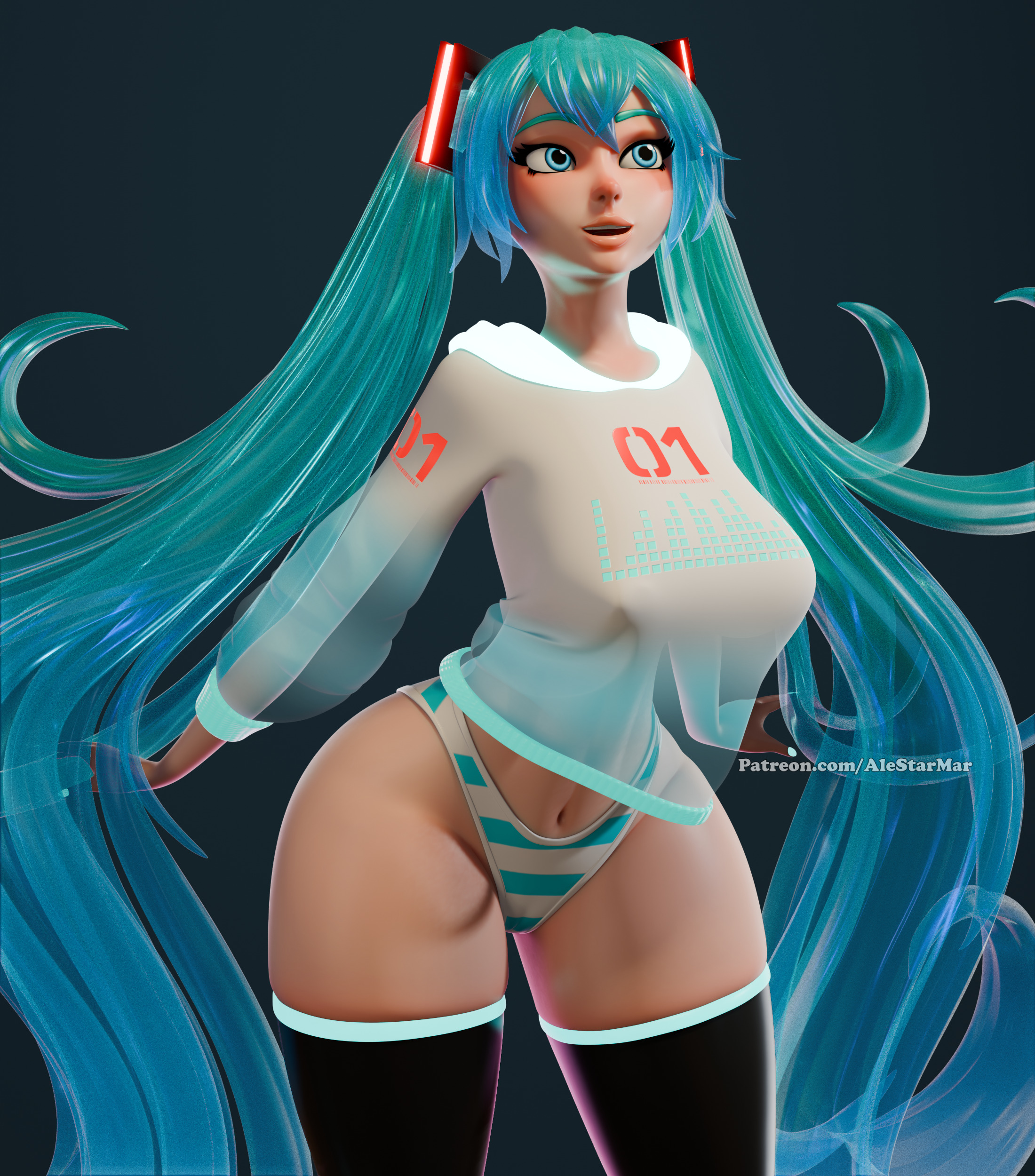 Hatsune Miku - Blender File  3D model_4