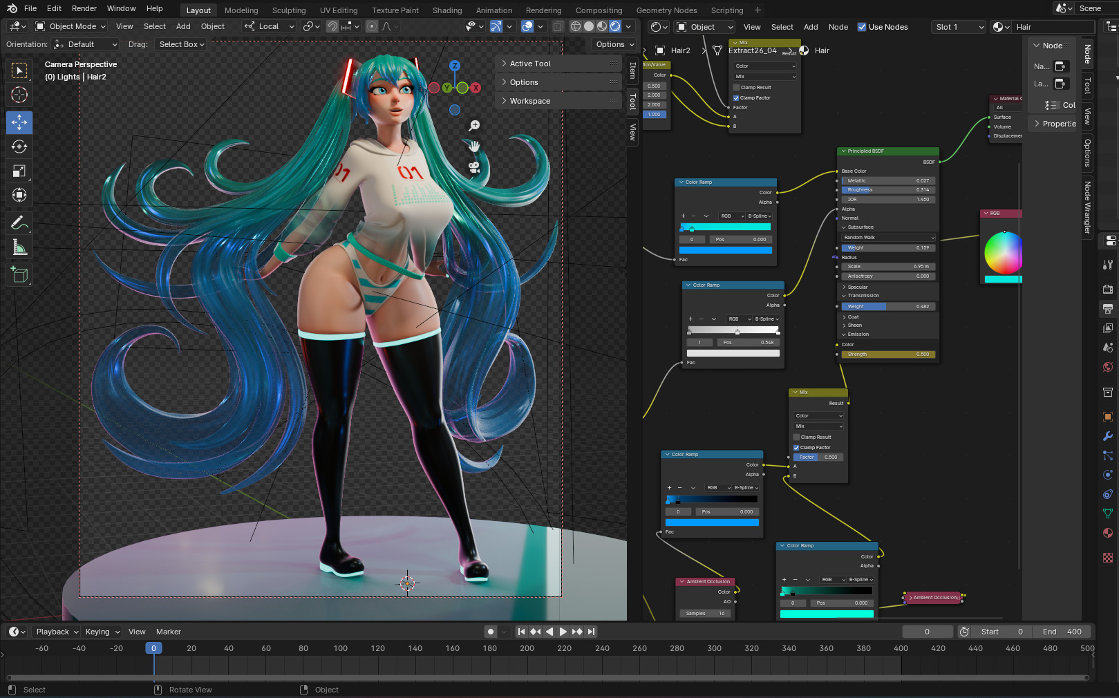 Hatsune Miku - Blender File  3D model_1