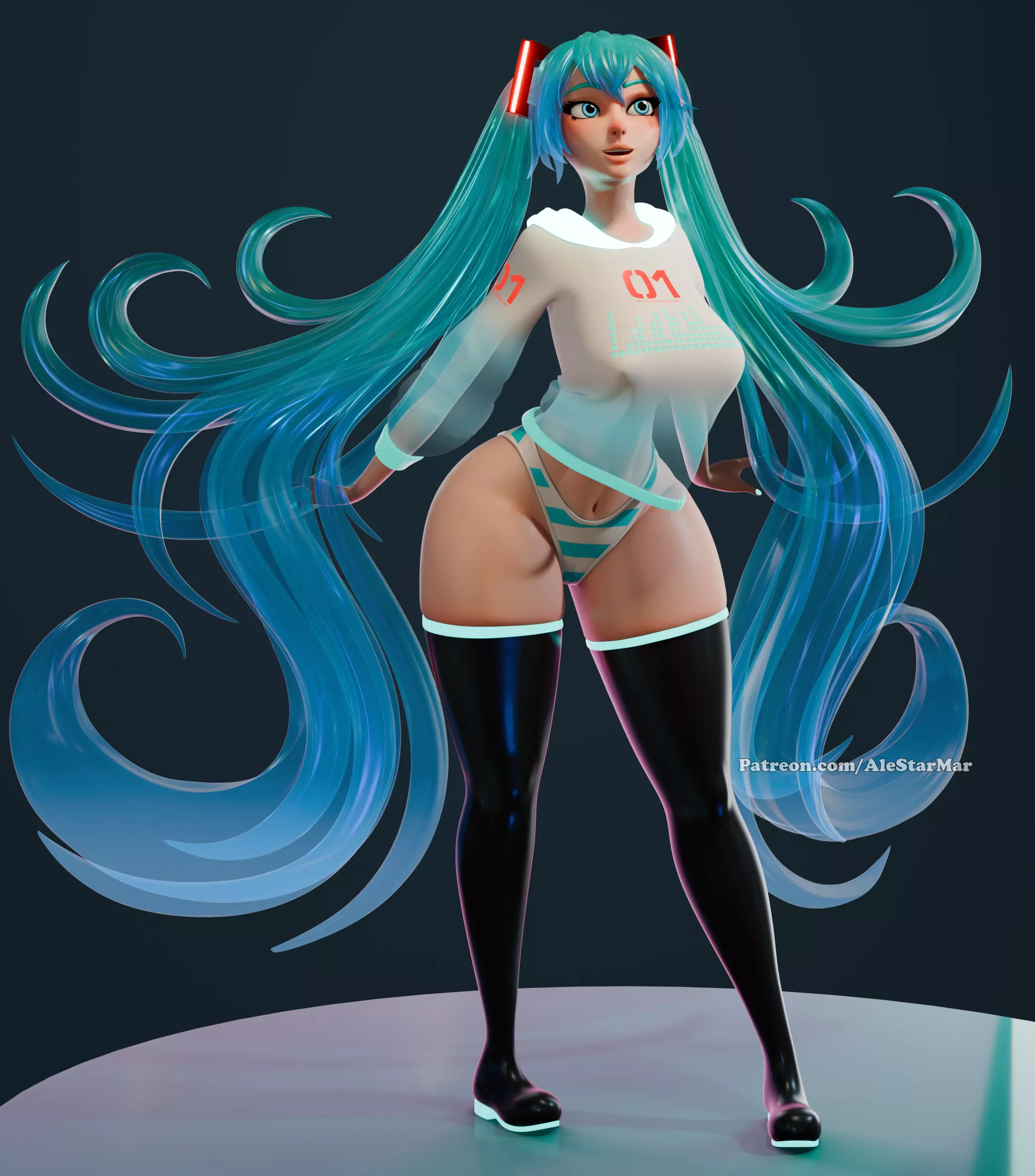 Hatsune Miku - Blender File  3D model_0