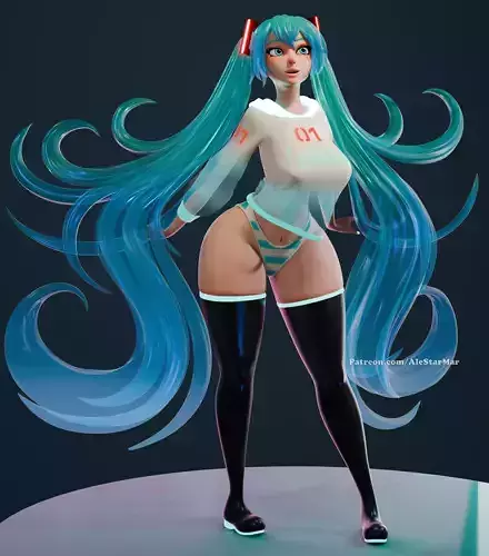 Hatsune Miku - Blender File  3D model