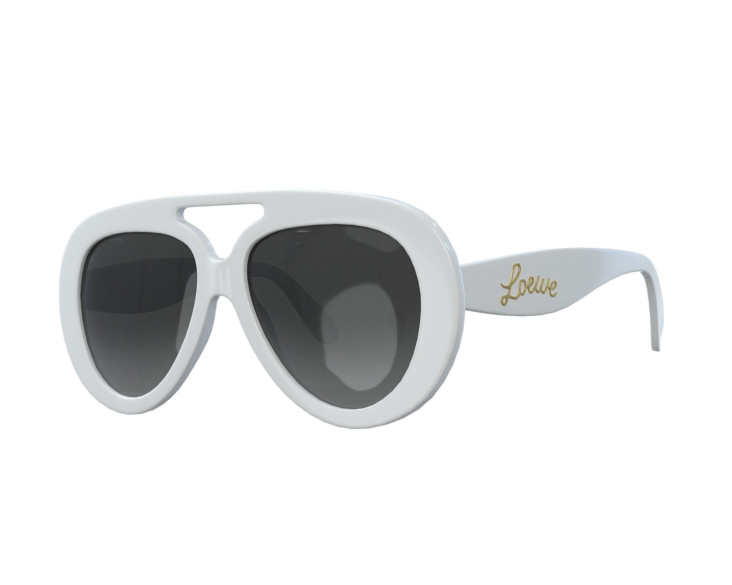 Loewe Round Spoiler Aviator Sunglasses Low-poly 3D model_6