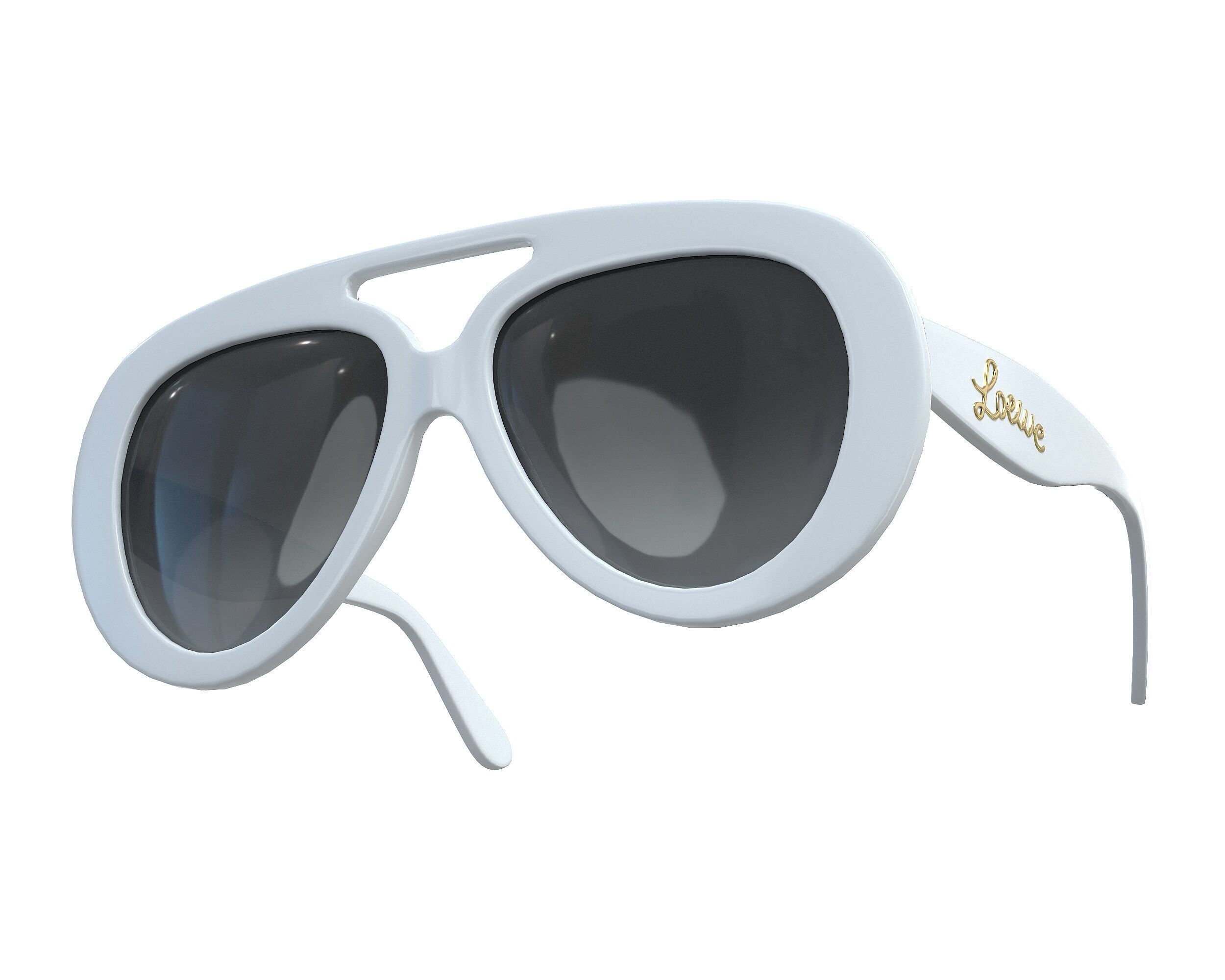 Loewe Round Spoiler Aviator Sunglasses Low-poly 3D model_13