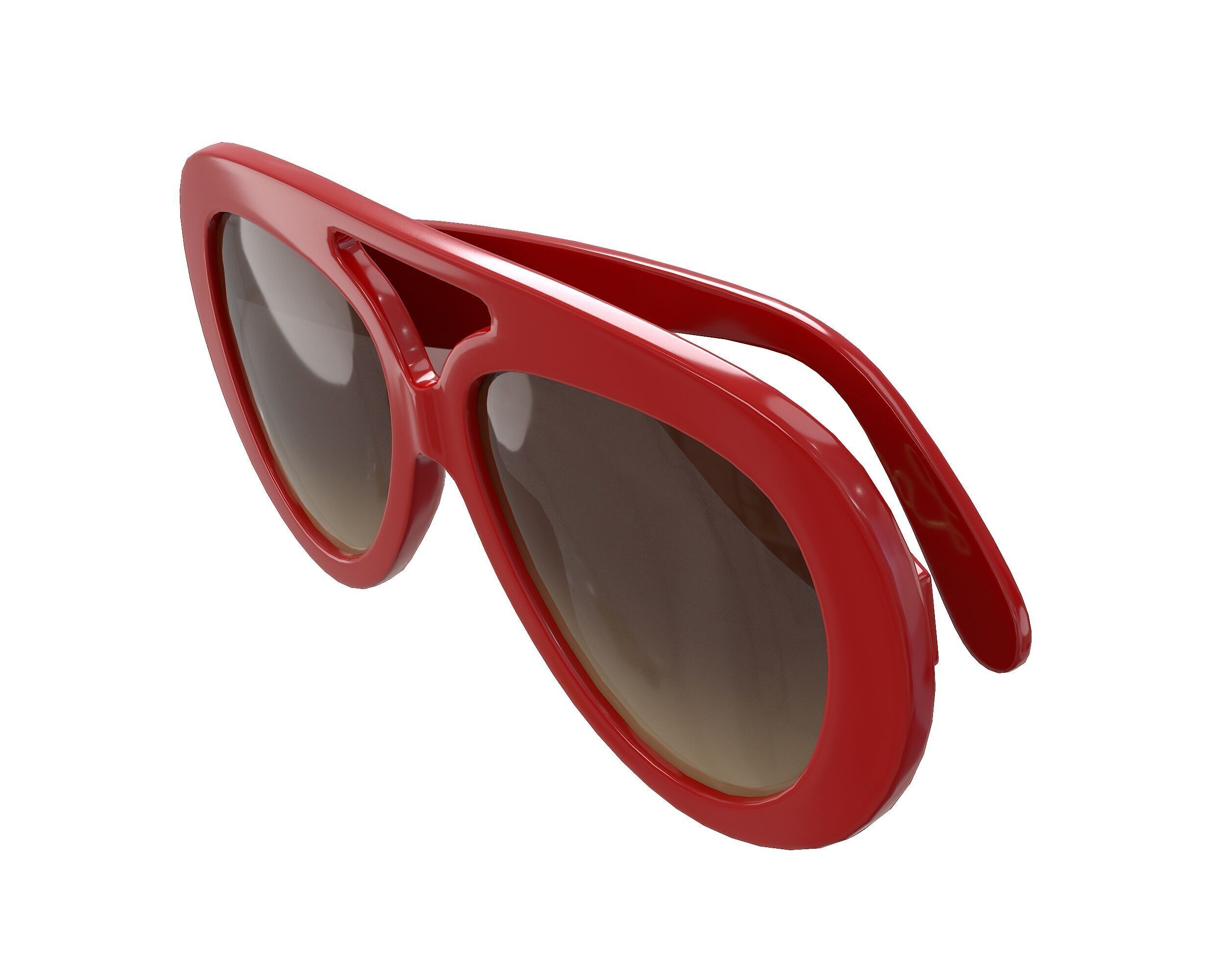Loewe Round Spoiler Aviator Sunglasses Low-poly 3D model_16
