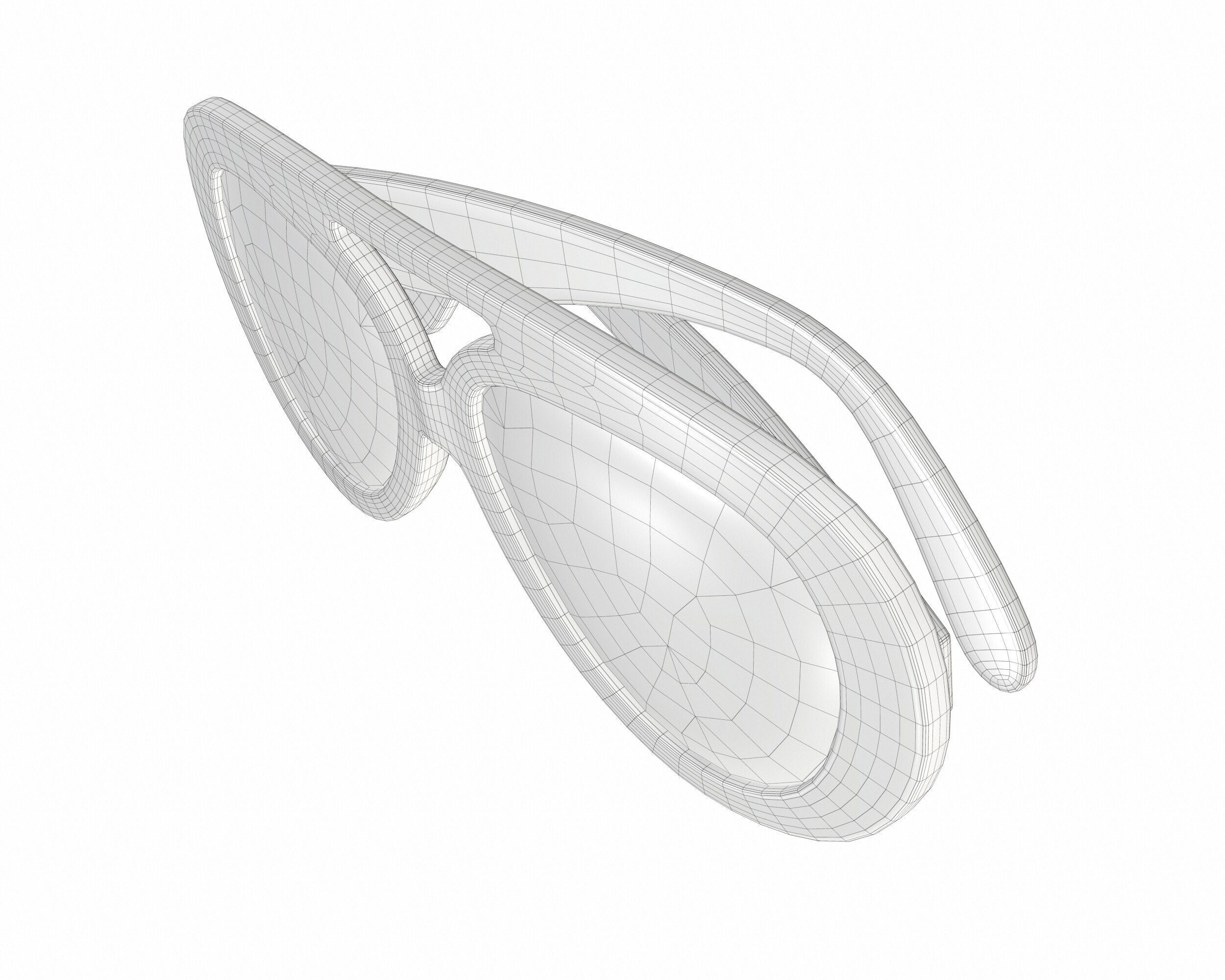 Loewe Round Spoiler Aviator Sunglasses Low-poly 3D model_20