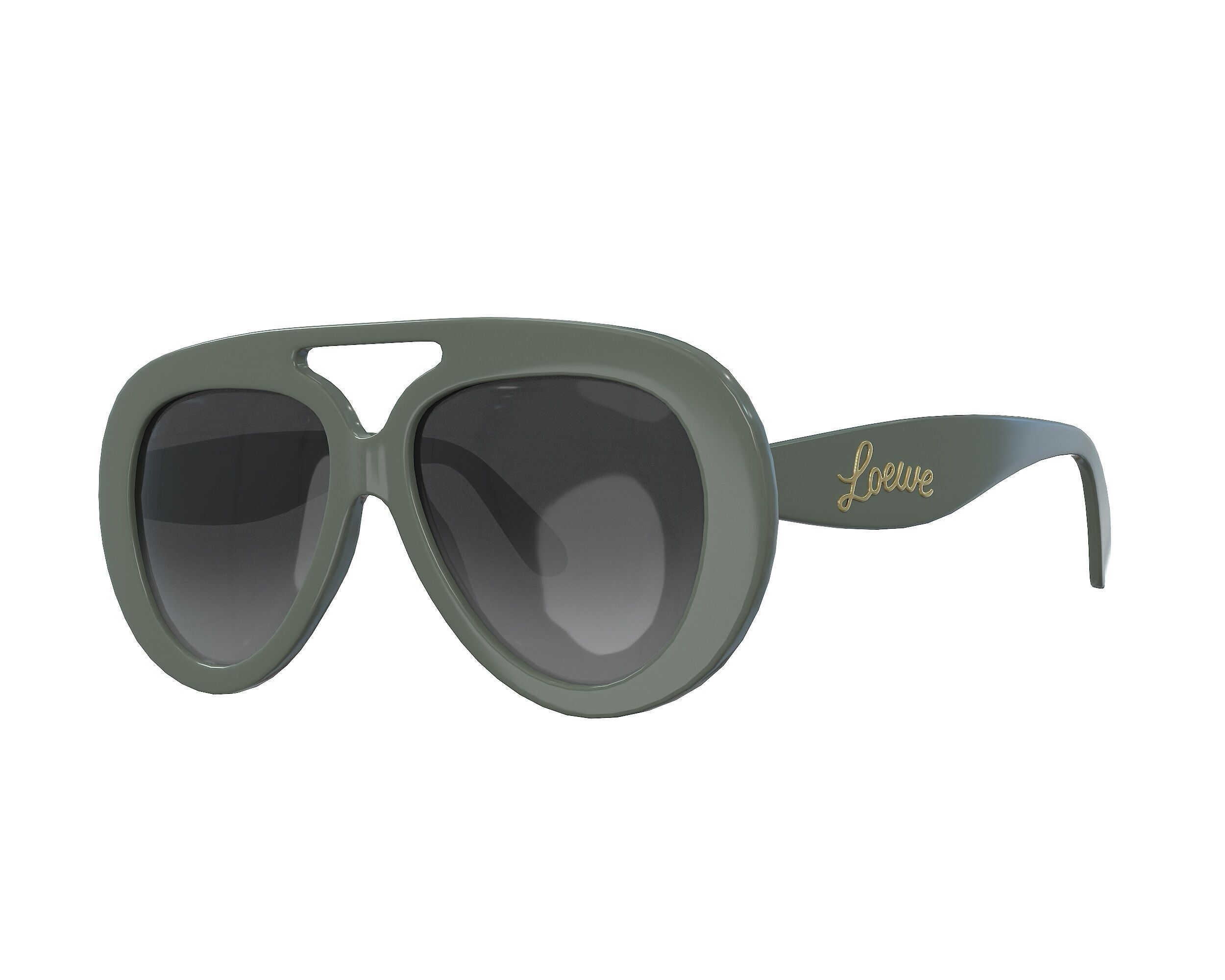 Loewe Round Spoiler Aviator Sunglasses Low-poly 3D model_4