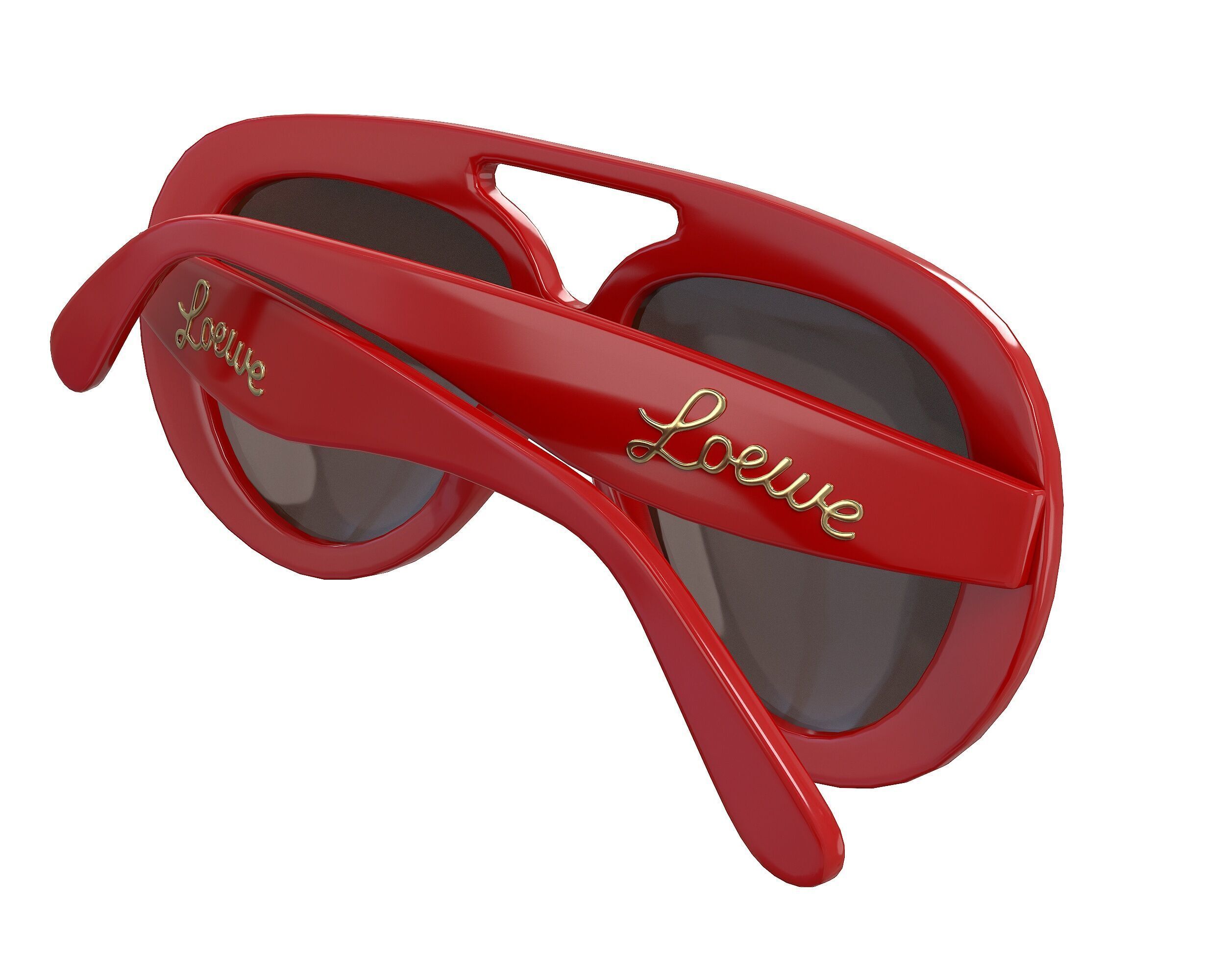 Loewe Round Spoiler Aviator Sunglasses Low-poly 3D model_3