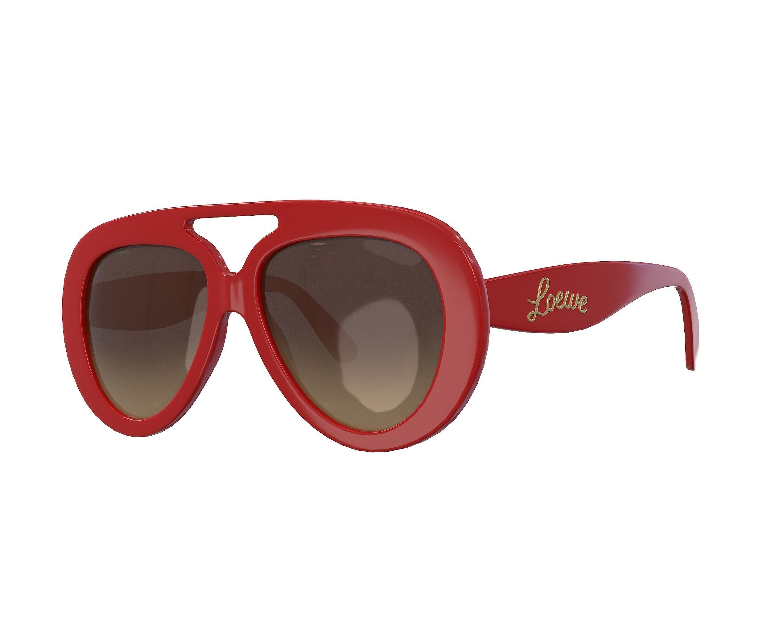 Loewe Round Spoiler Aviator Sunglasses Low-poly 3D model_2