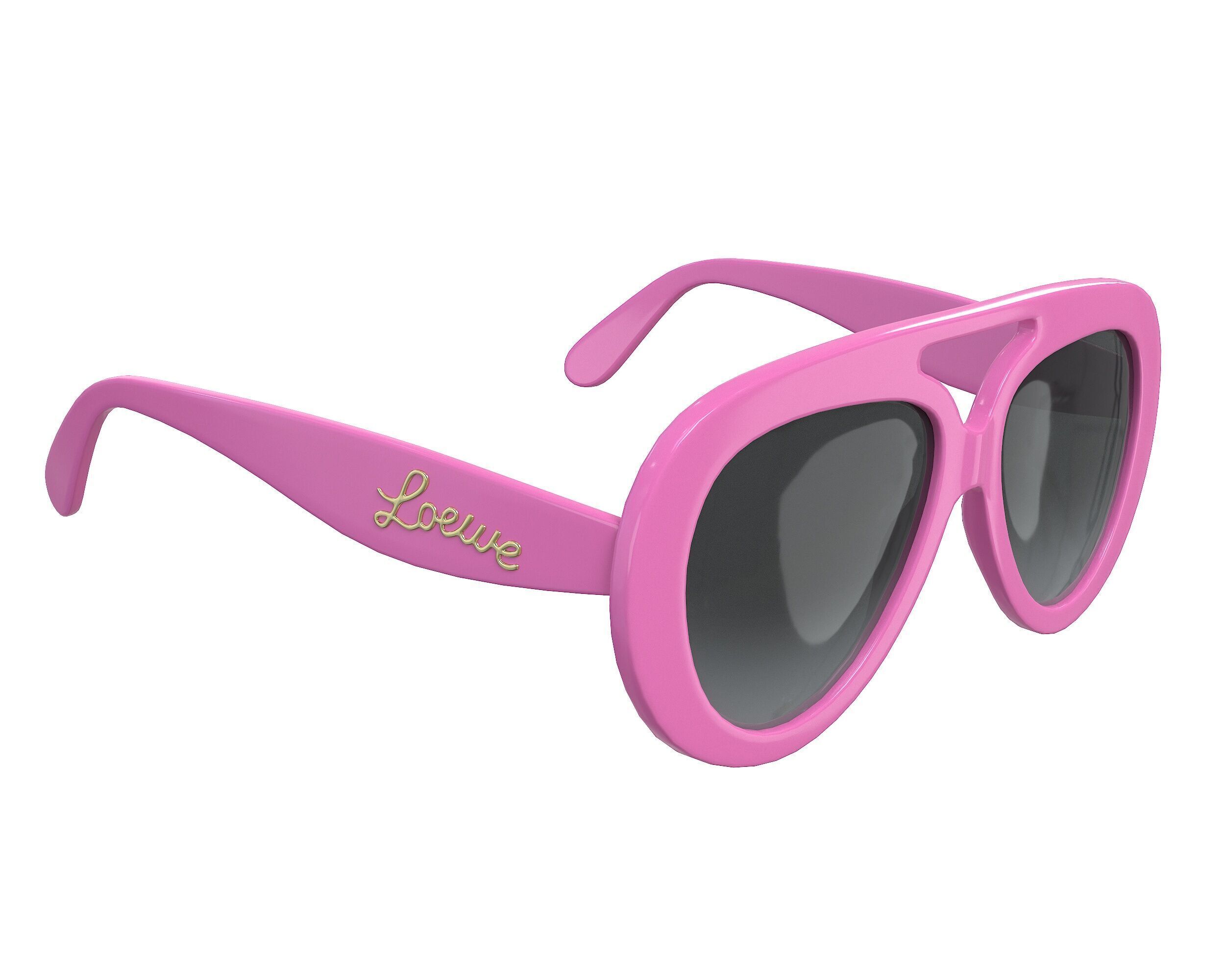 Loewe Round Spoiler Aviator Sunglasses Low-poly 3D model_10