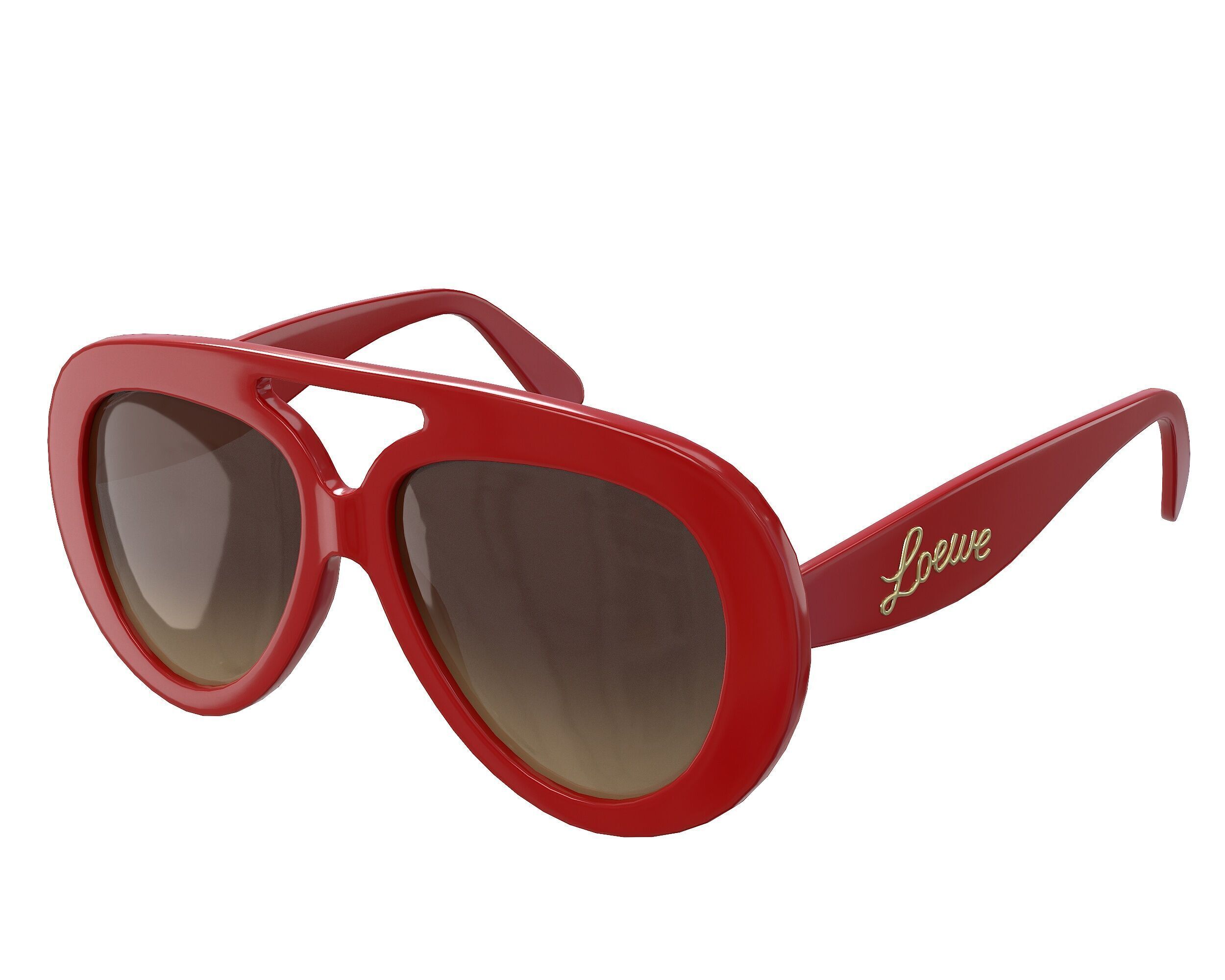 Loewe Round Spoiler Aviator Sunglasses Low-poly 3D model_15