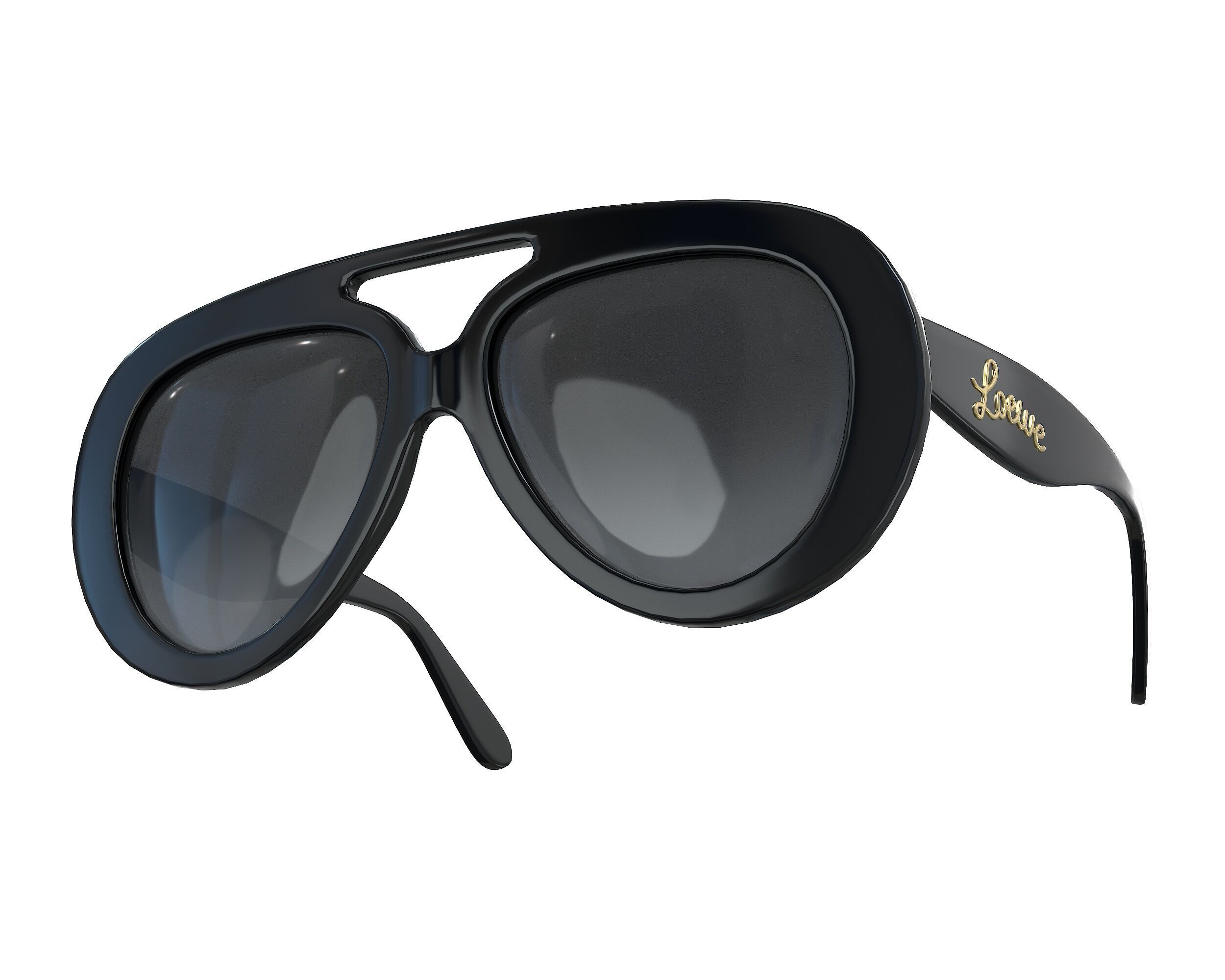 Loewe Round Spoiler Aviator Sunglasses Low-poly 3D model_7