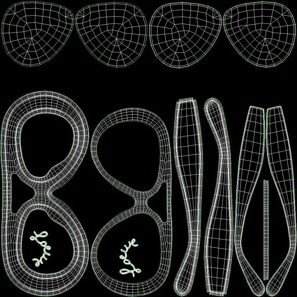 Loewe Round Spoiler Aviator Sunglasses Low-poly 3D model_22