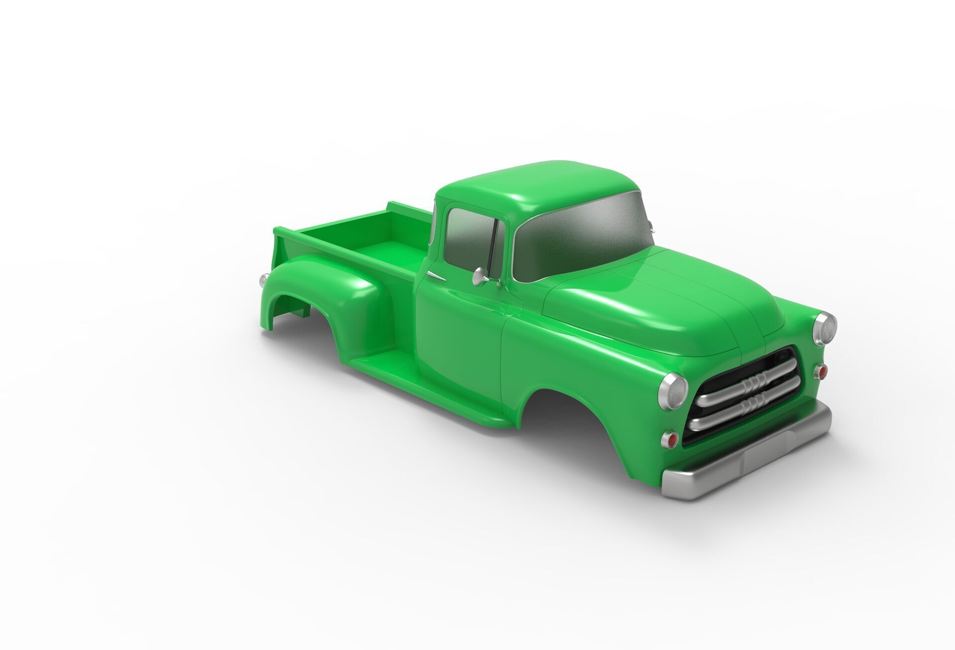 Dodge truck 1956 Rc body shell 3D print model_4