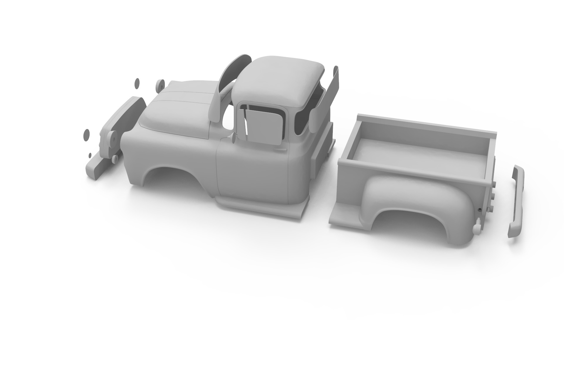 Dodge truck 1956 Rc body shell 3D print model_2