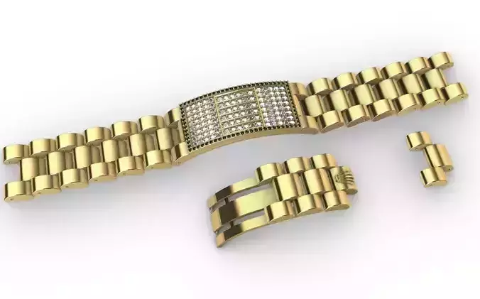 DIAMOND BAND BRACELET MEN 3D print model 3D print model