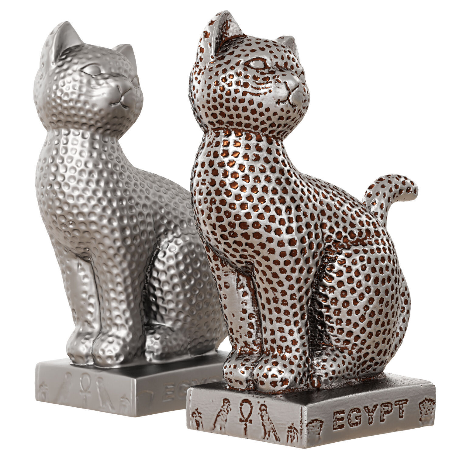 Egyptian cat figurine 3D model_1