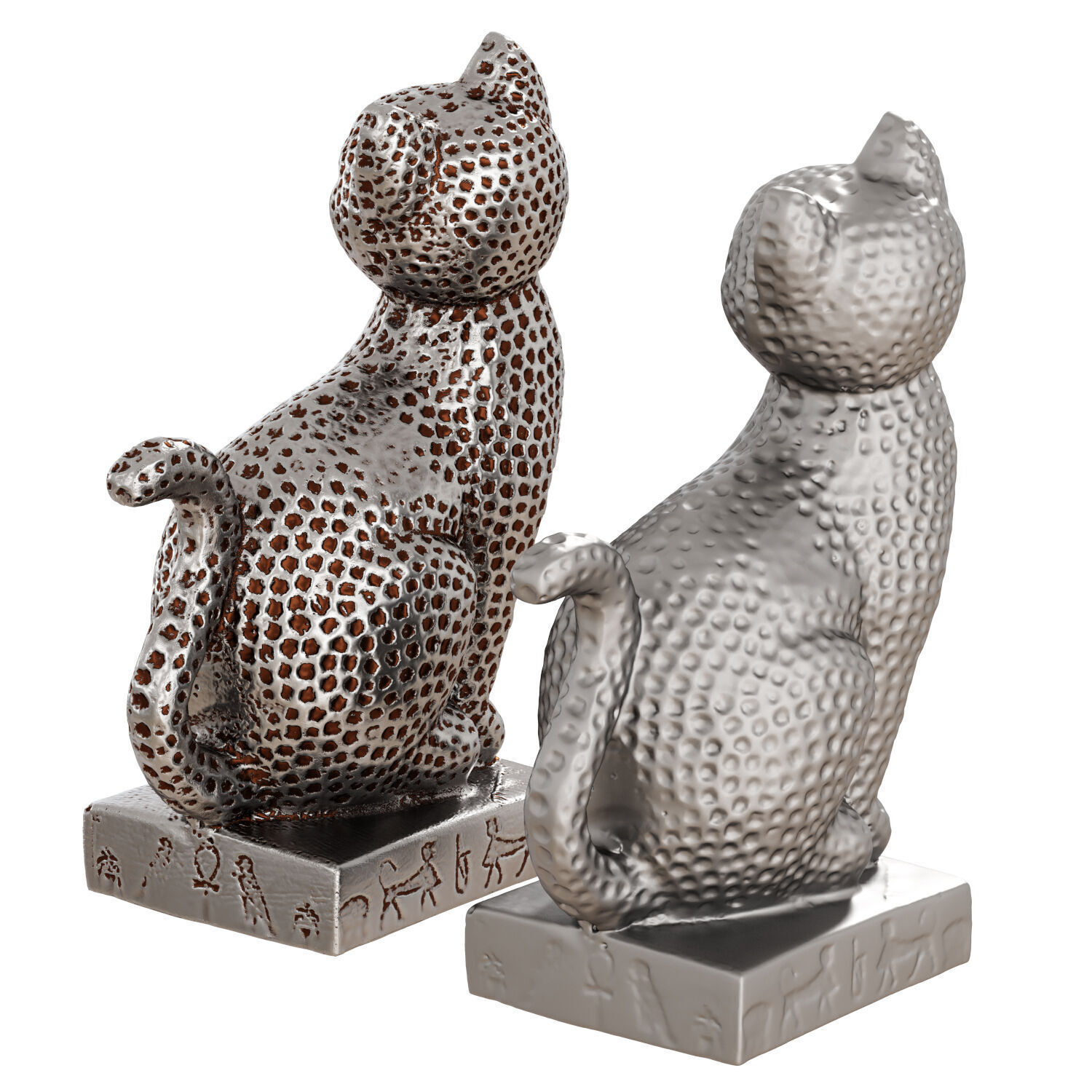 Egyptian cat figurine 3D model_2