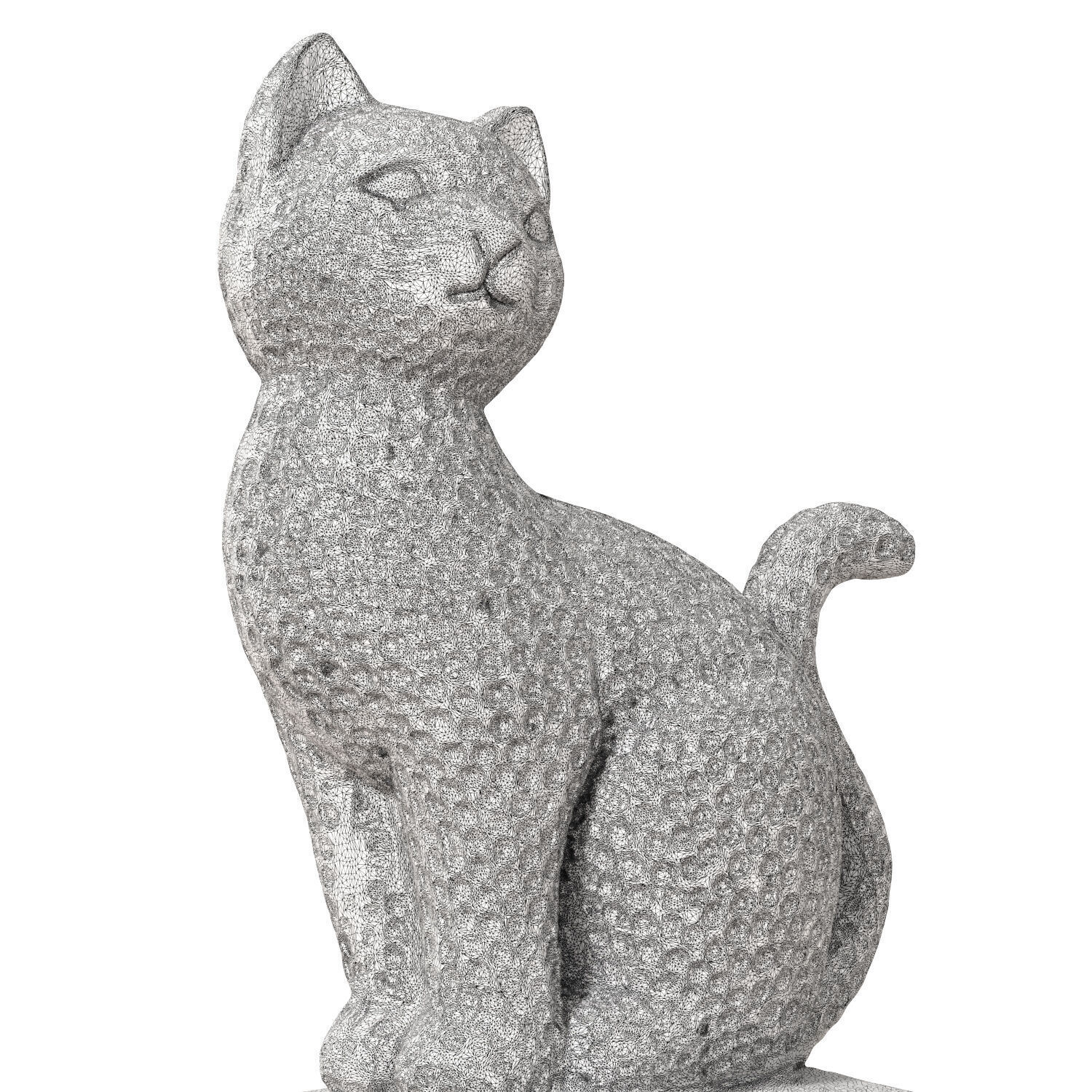Egyptian cat figurine 3D model_6
