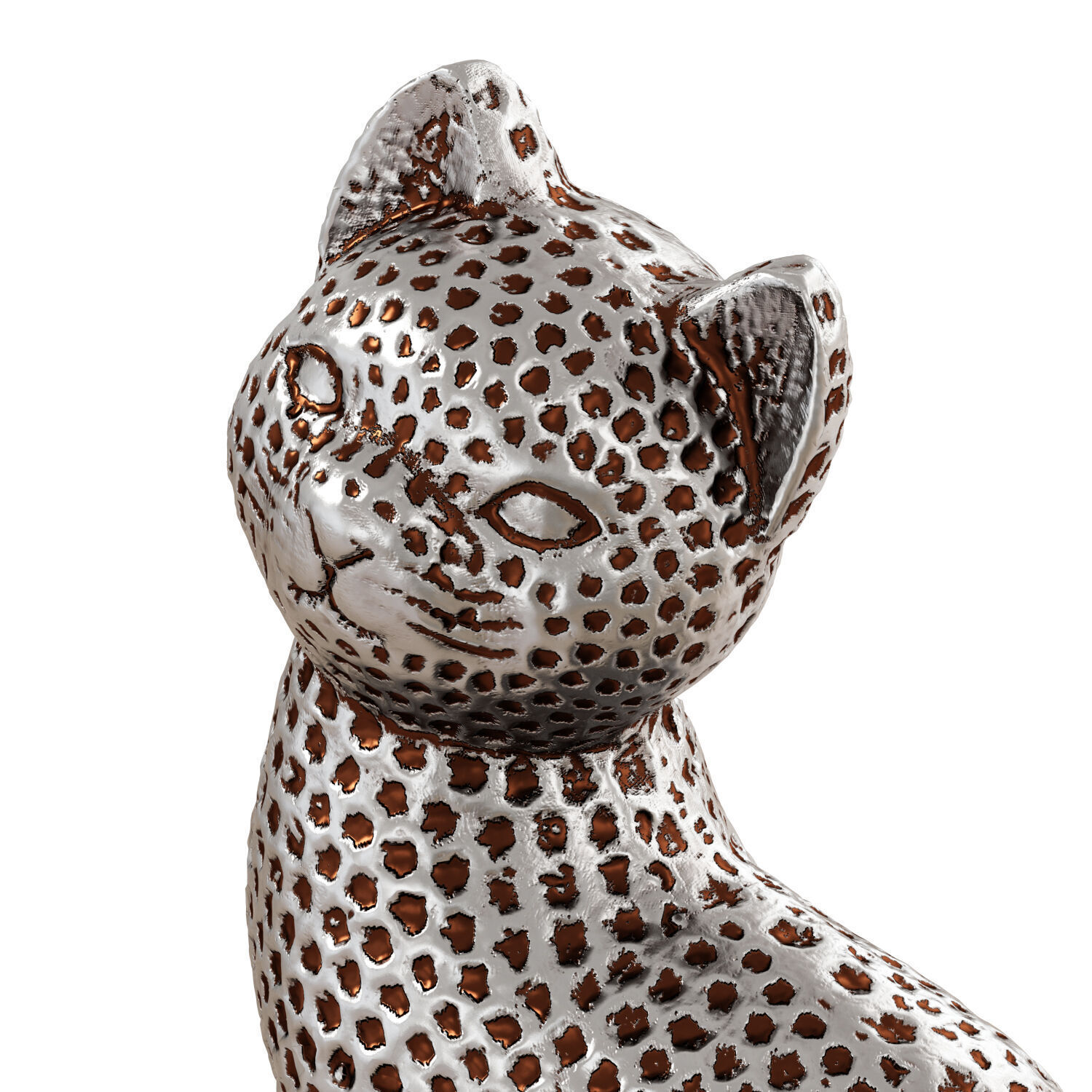 Egyptian cat figurine 3D model_3