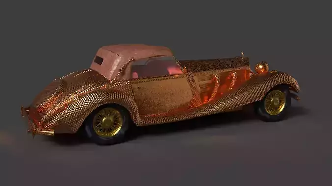 Golden vintage car  