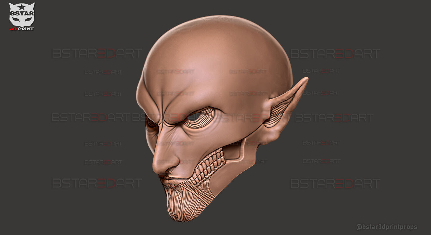 Eren Final Form Head Wearable - No Hair - Attack On Titan 3D print model_21