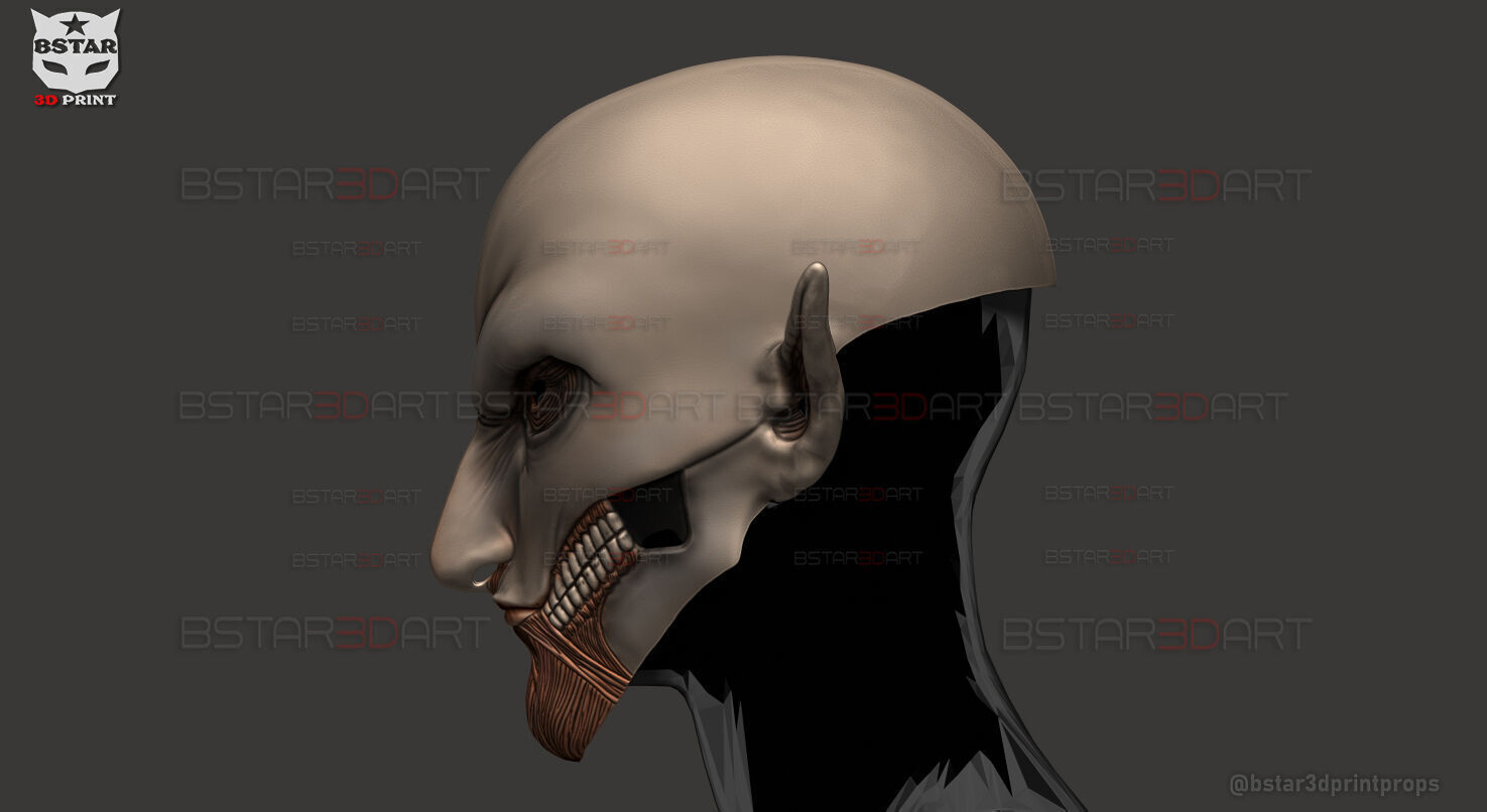 Eren Final Form Head Wearable - No Hair - Attack On Titan 3D print model_16