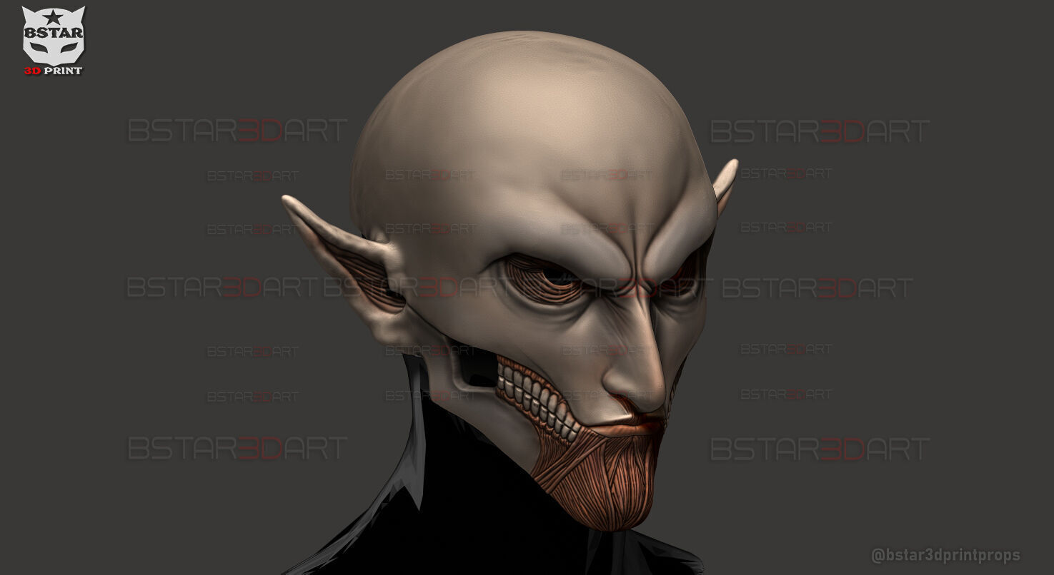 Eren Final Form Head Wearable - No Hair - Attack On Titan 3D print model_19