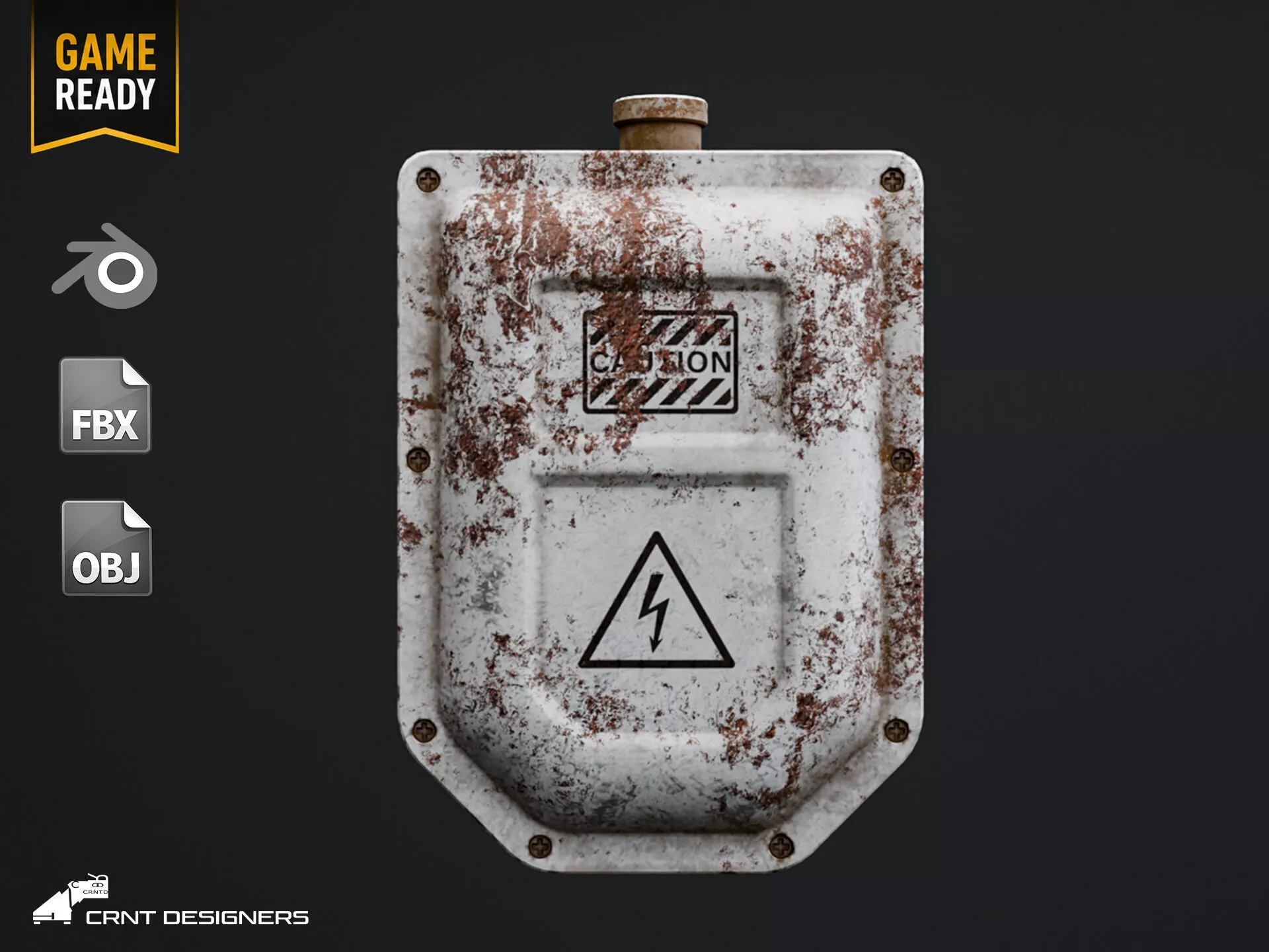Rusty Electrical Switch Box Low-poly 3D model