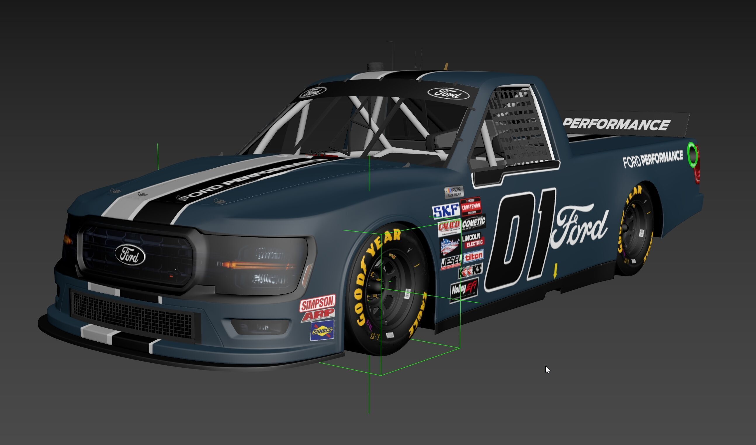 Truck Nascar F-150 2025 Template 3D model_15