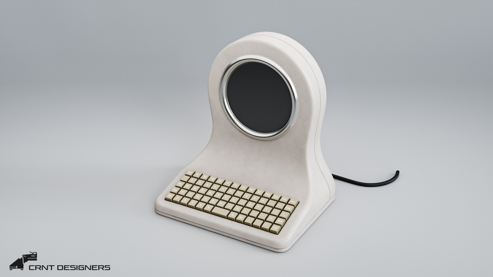 Desktop Terminal - Retro Computer 3D model_10