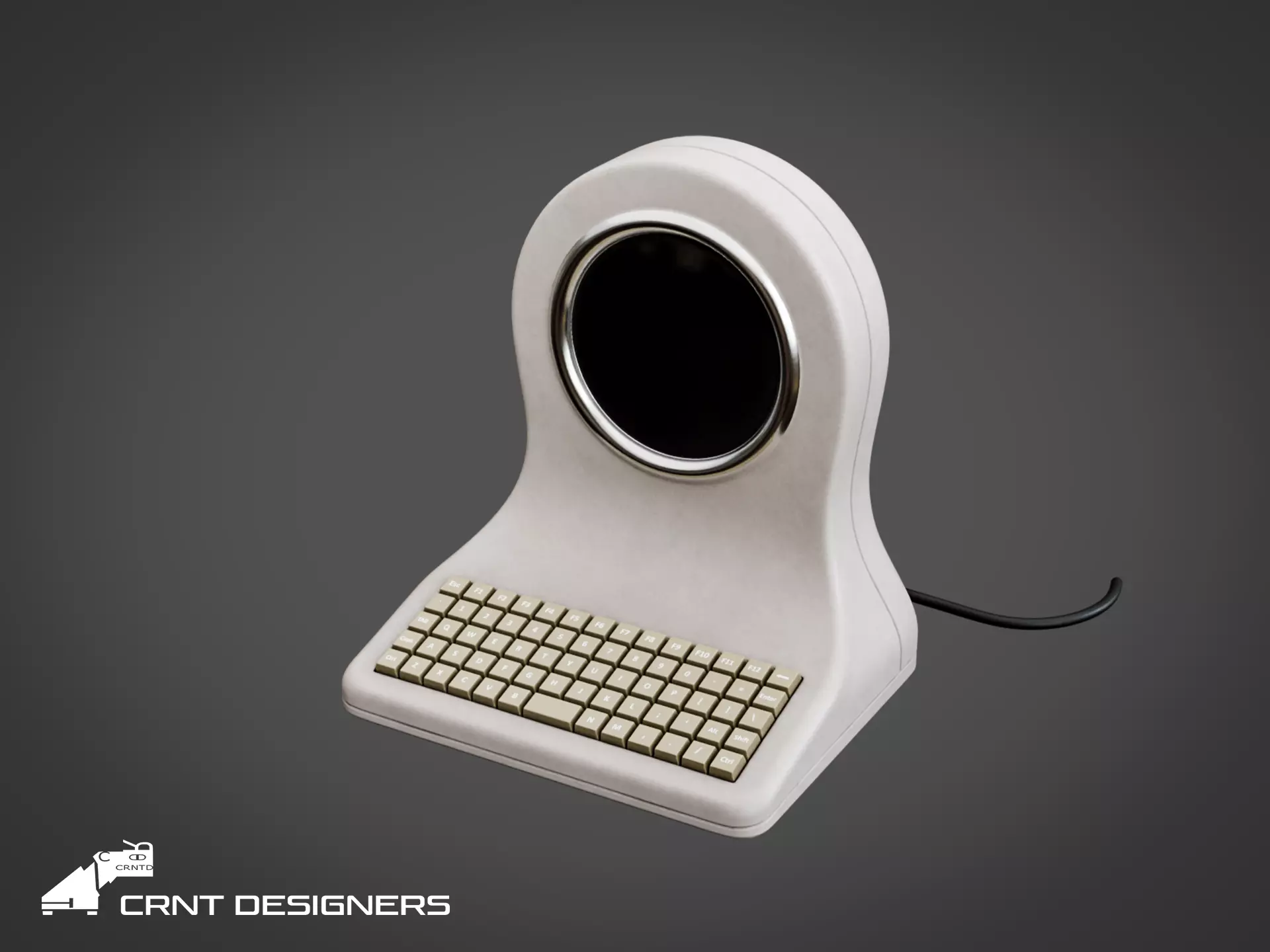Desktop Terminal - Retro Computer 3D model_0