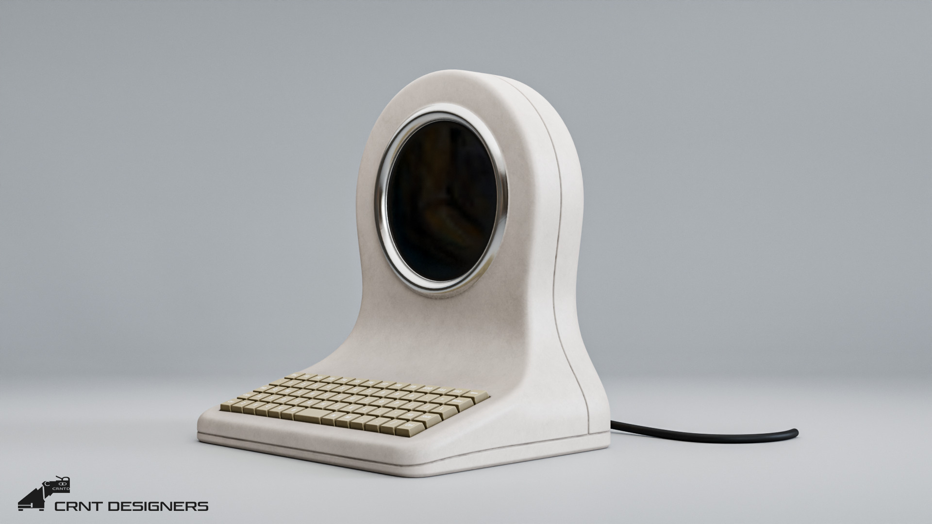 Desktop Terminal - Retro Computer 3D model_9