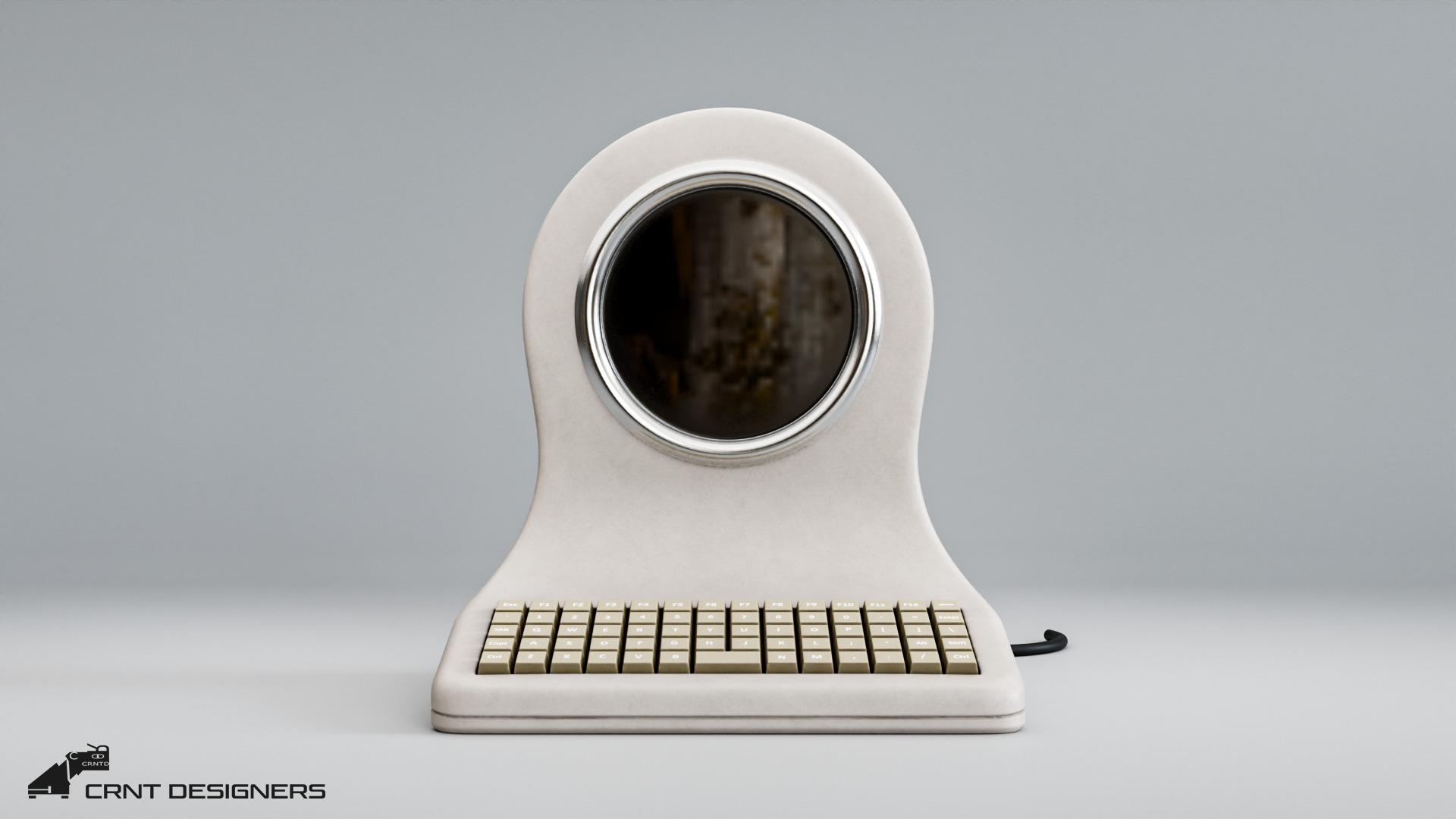 Desktop Terminal - Retro Computer 3D model_1