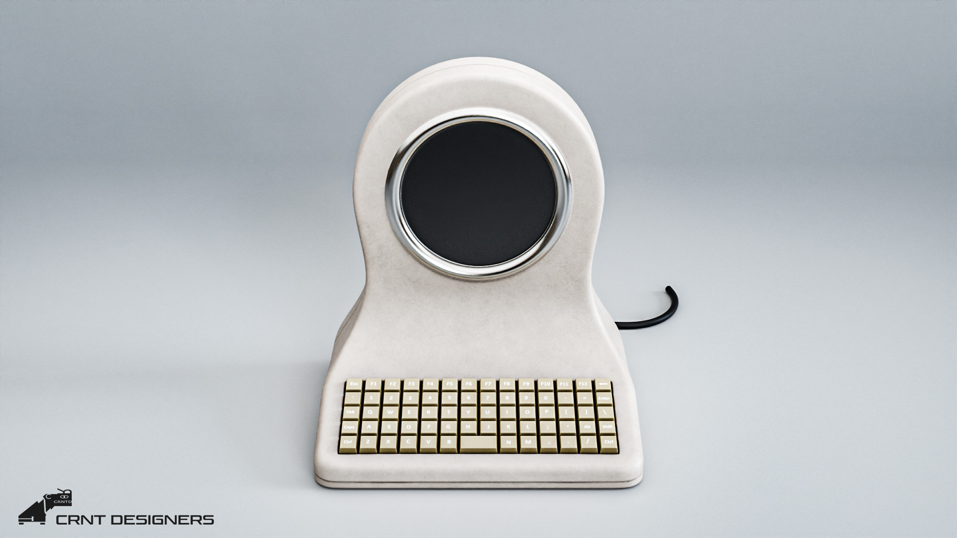 Desktop Terminal - Retro Computer 3D model_6