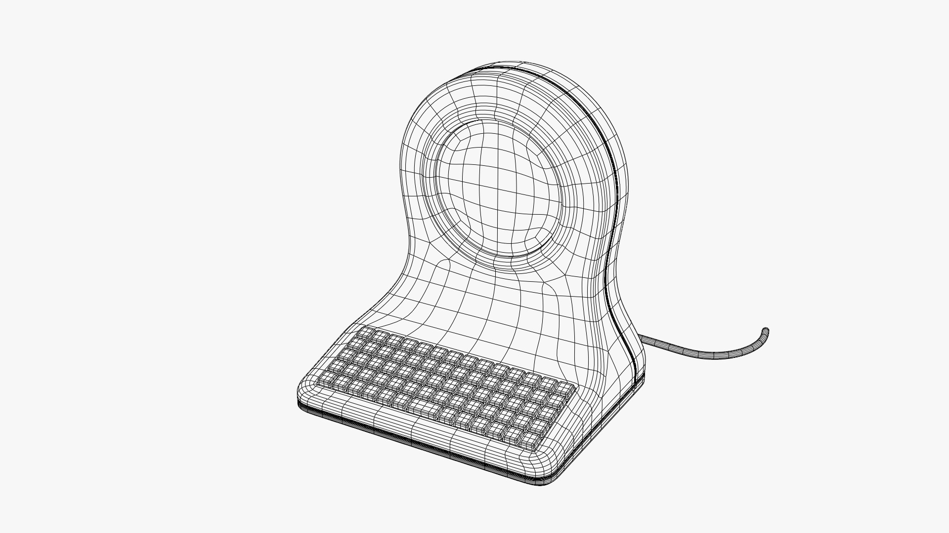 Desktop Terminal - Retro Computer 3D model_11
