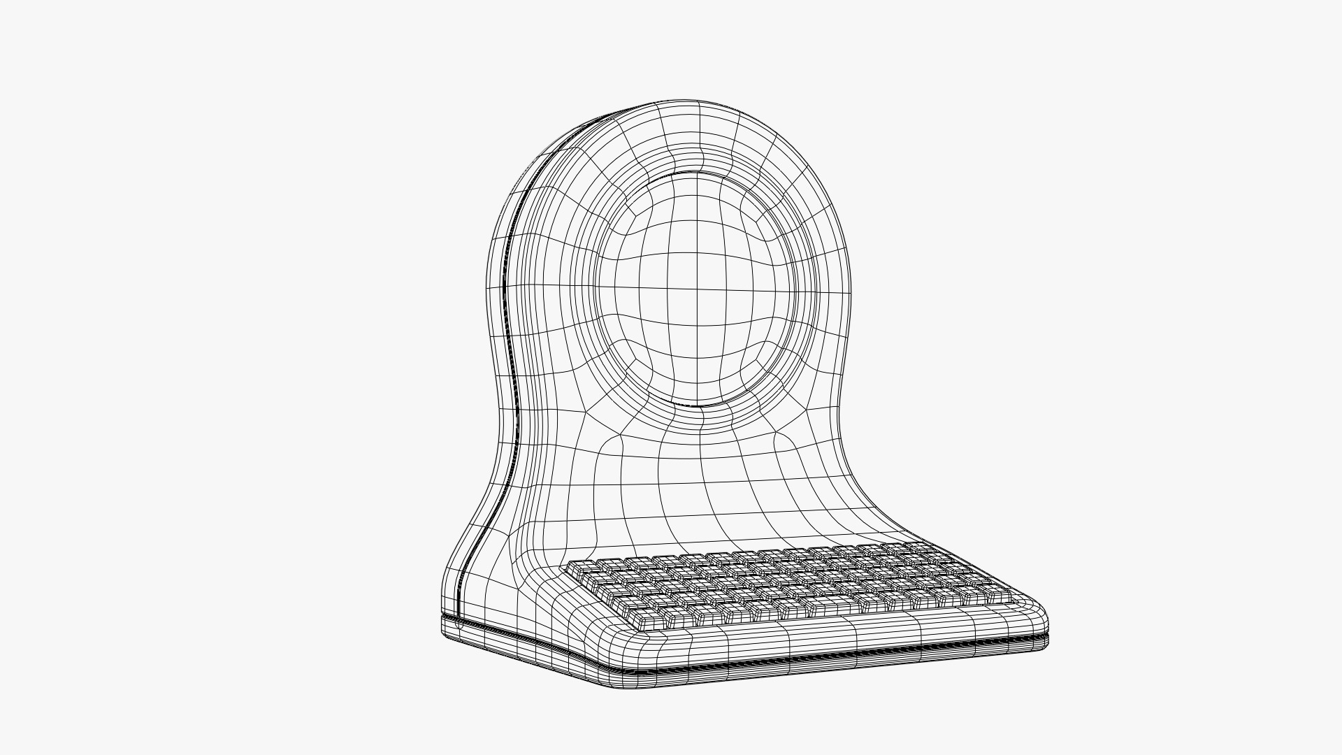 Desktop Terminal - Retro Computer 3D model_4