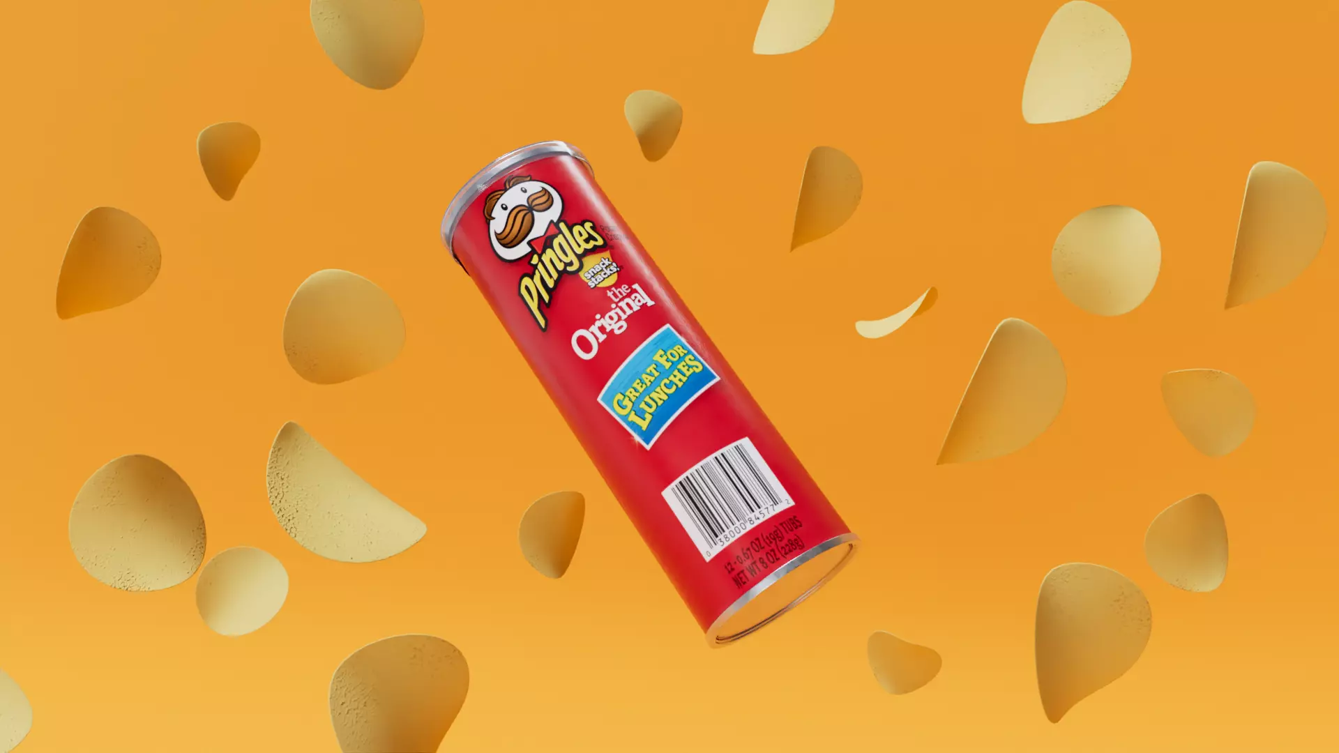 Pringles Can and Chips Free 3D Model Free 3D model