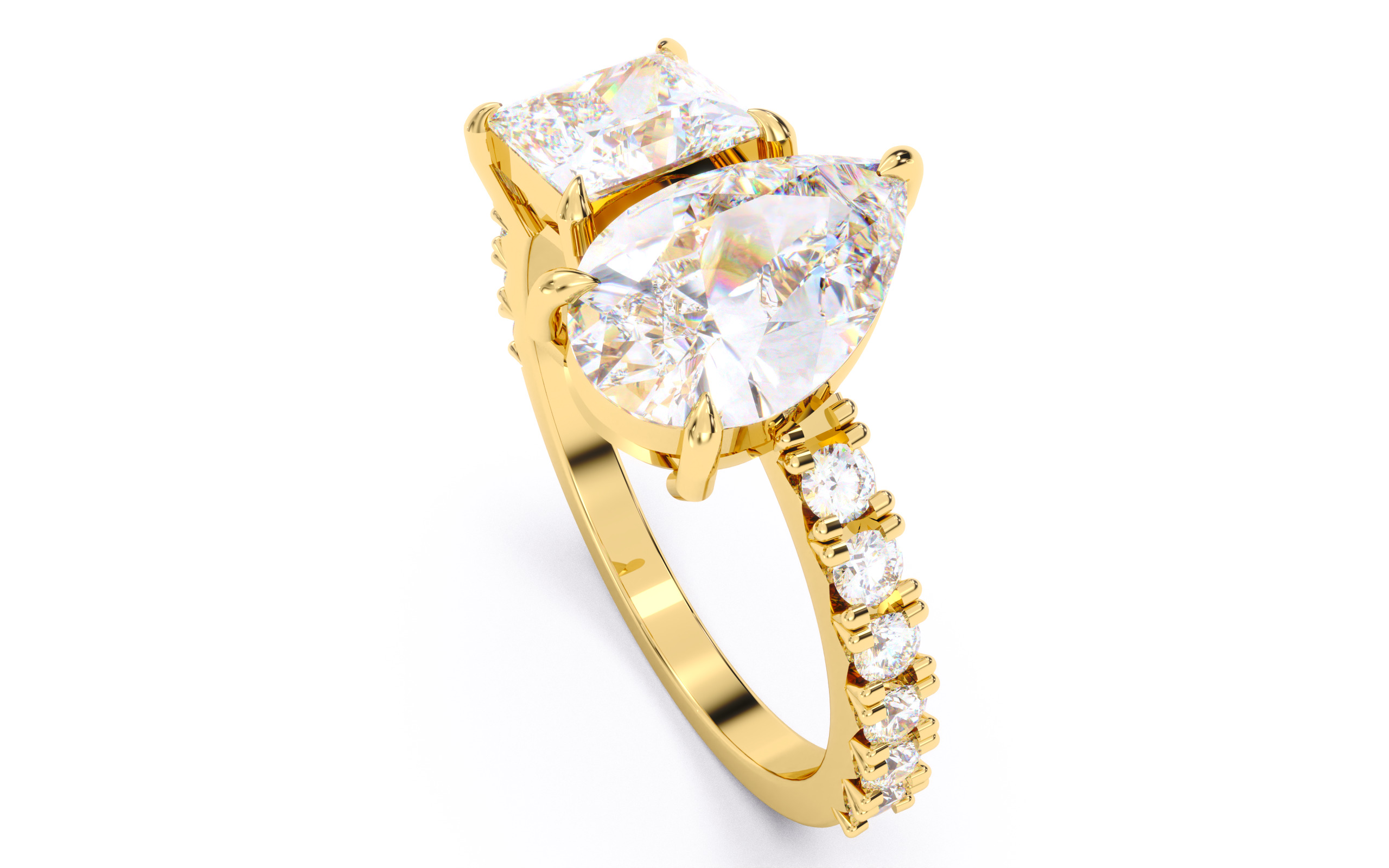 Toi et Moi Ring 360 animation renders 3dm stl details 3D print model_7