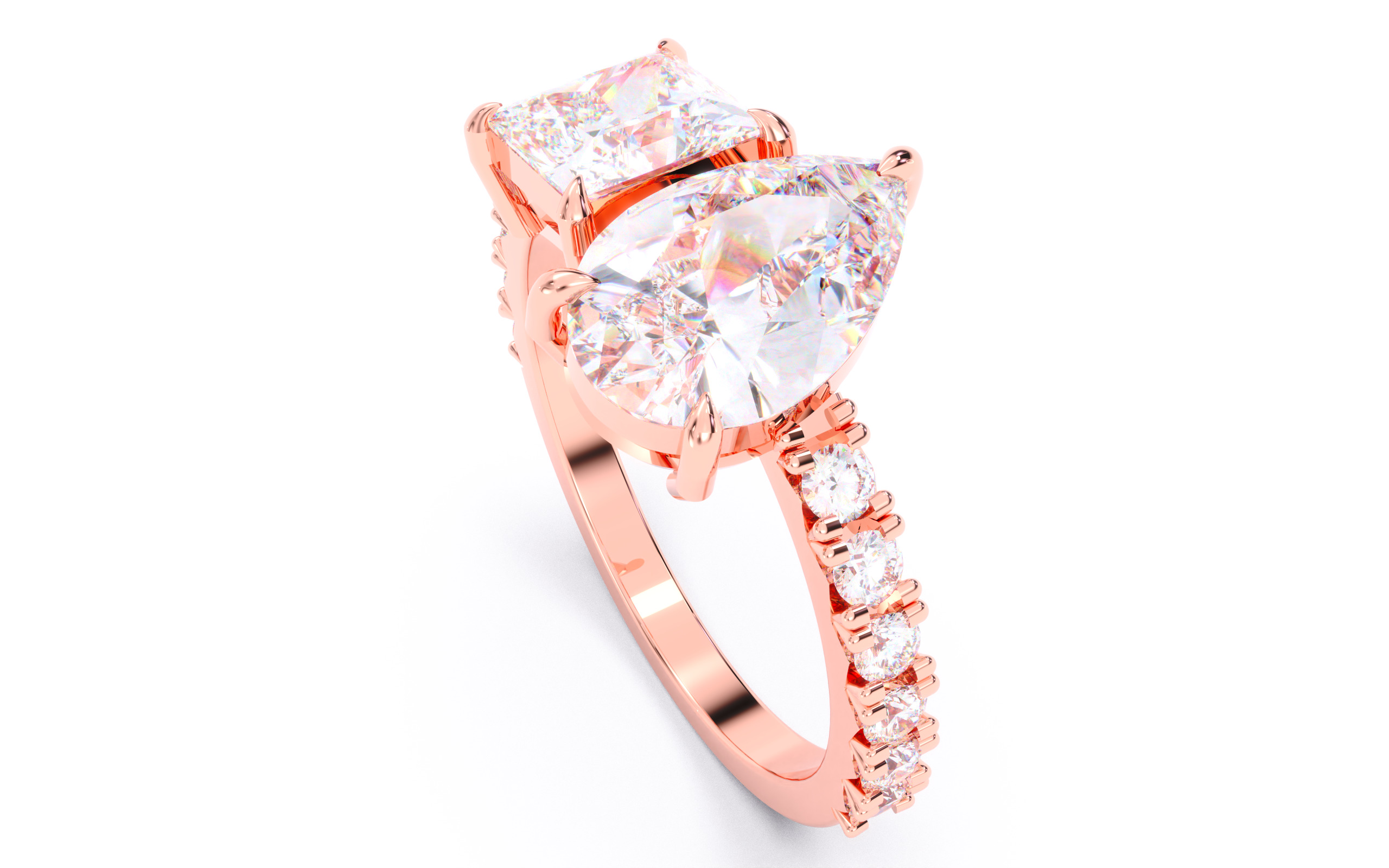 Toi et Moi Ring 360 animation renders 3dm stl details 3D print model_6