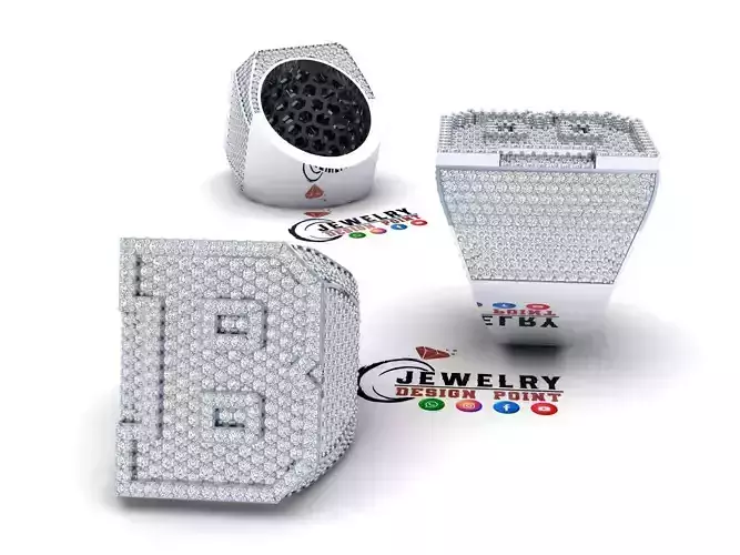 Custom Initial A to Z Letter Diamond Ring -  Alphabet Rings 3D print model