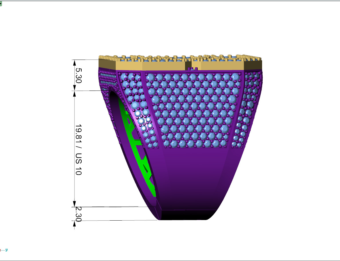 Custom Initial A to Z Letter Diamond Ring -  Alphabet Rings 3D print model_7