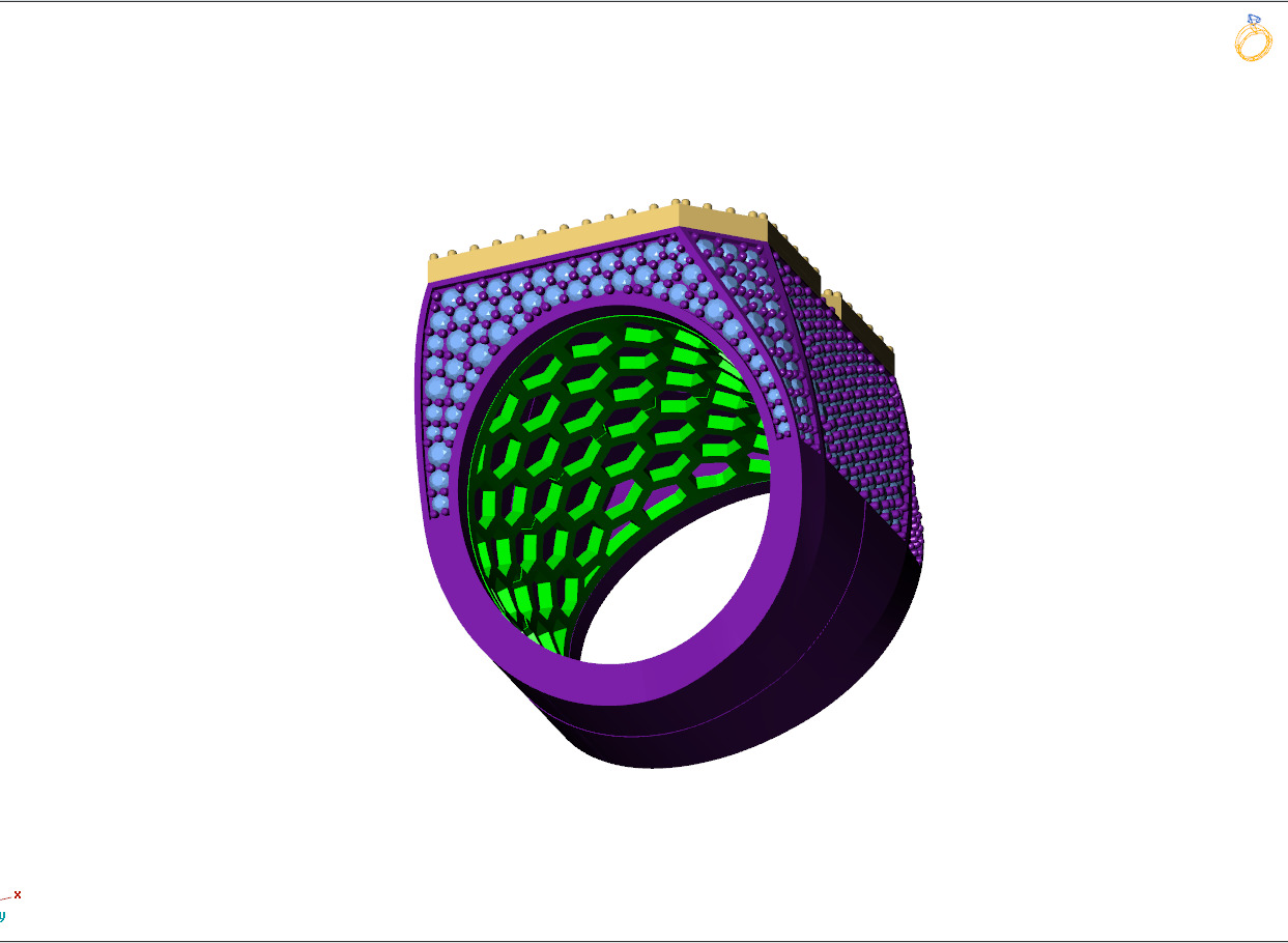 Custom Initial A to Z Letter Diamond Ring -  Alphabet Rings 3D print model_10