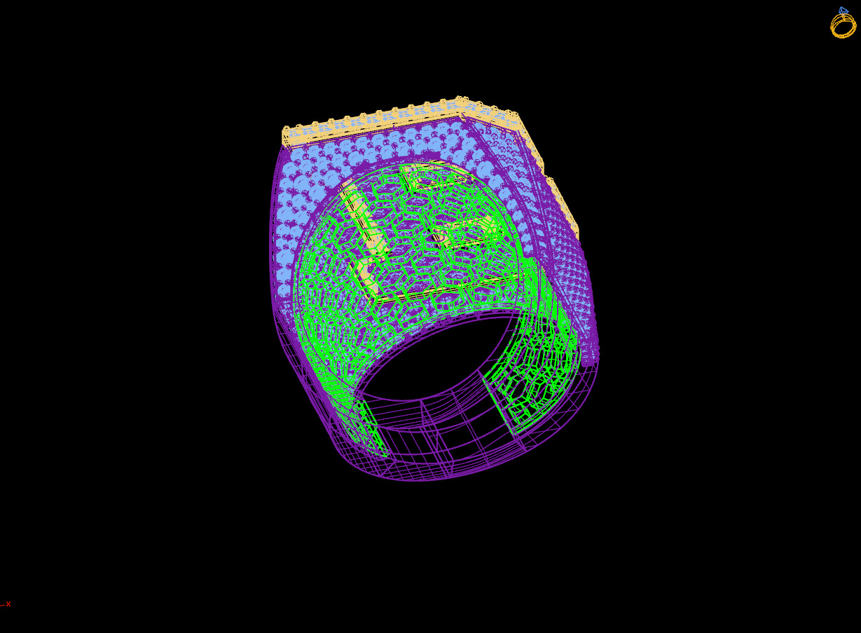 Custom Initial A to Z Letter Diamond Ring -  Alphabet Rings 3D print model_14