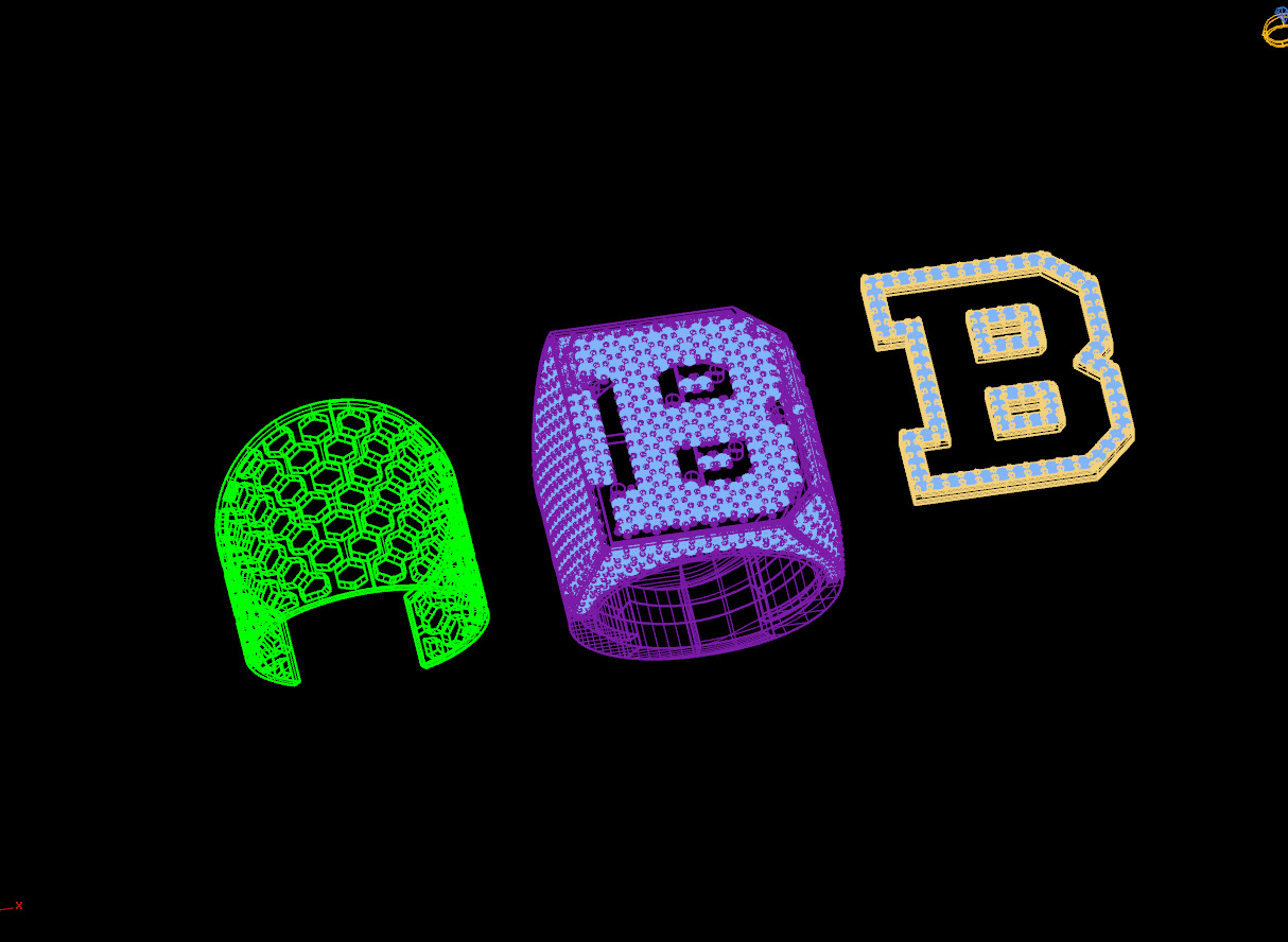 Custom Initial A to Z Letter Diamond Ring -  Alphabet Rings 3D print model_15