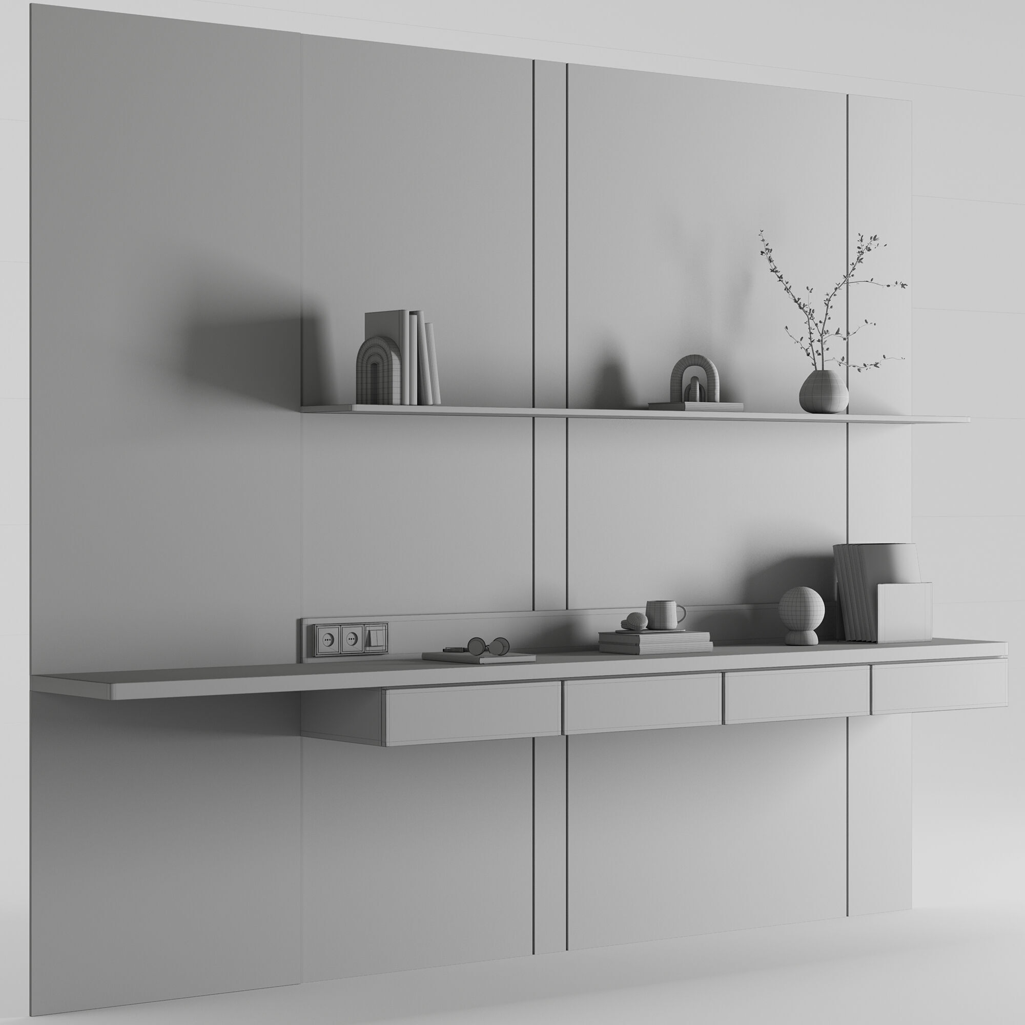 Bedroom Furniture Composition 16 3D model_6
