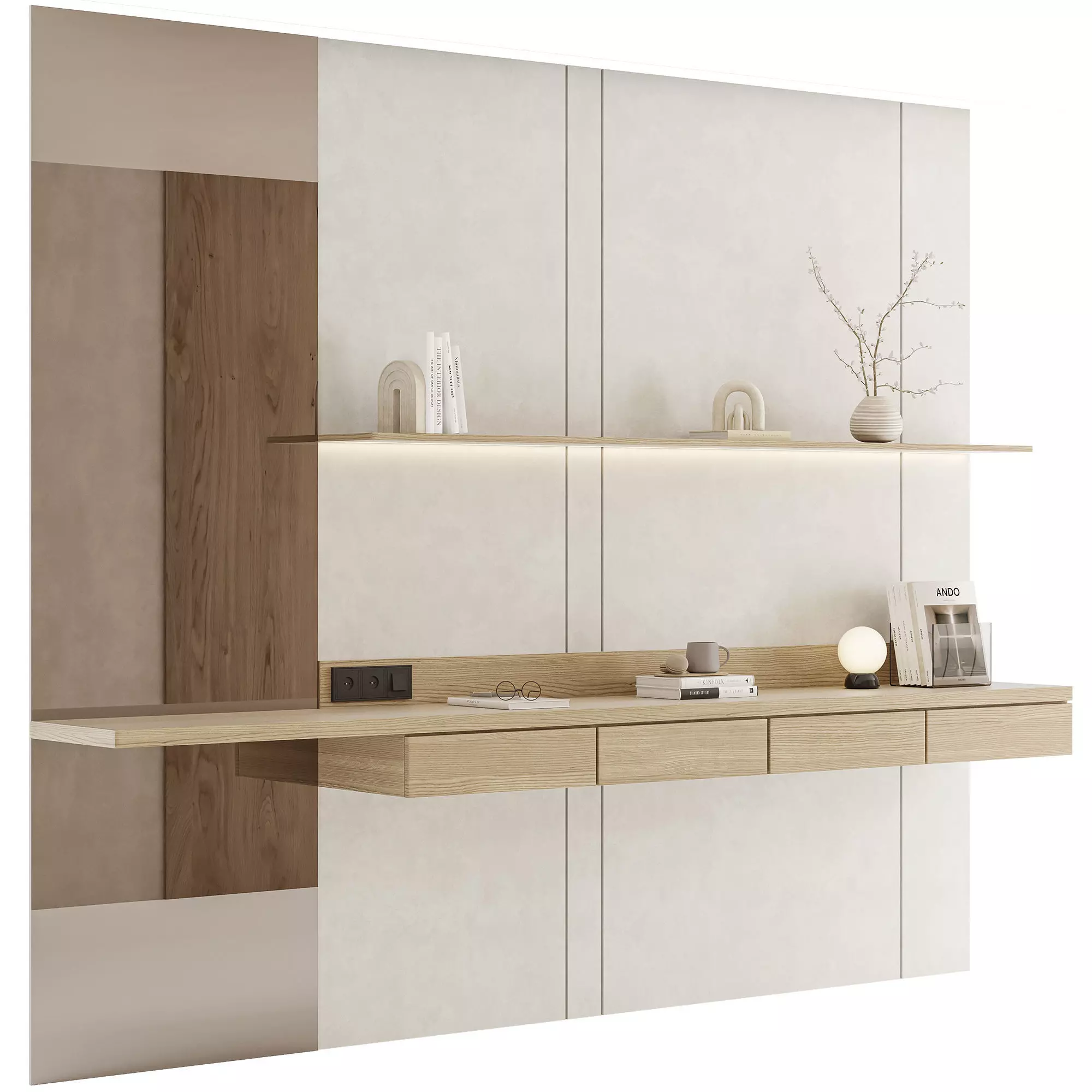 Bedroom Furniture Composition 16 3D model_0