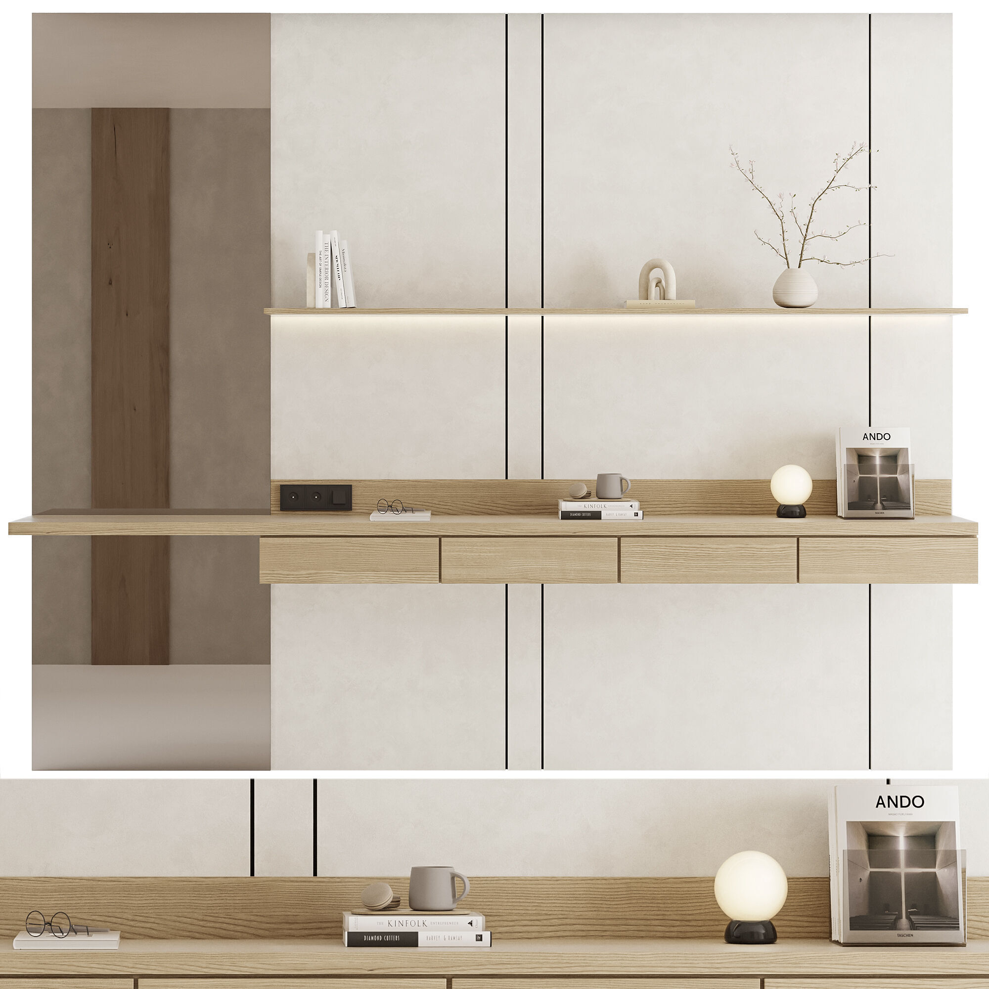 Bedroom Furniture Composition 16 3D model_1